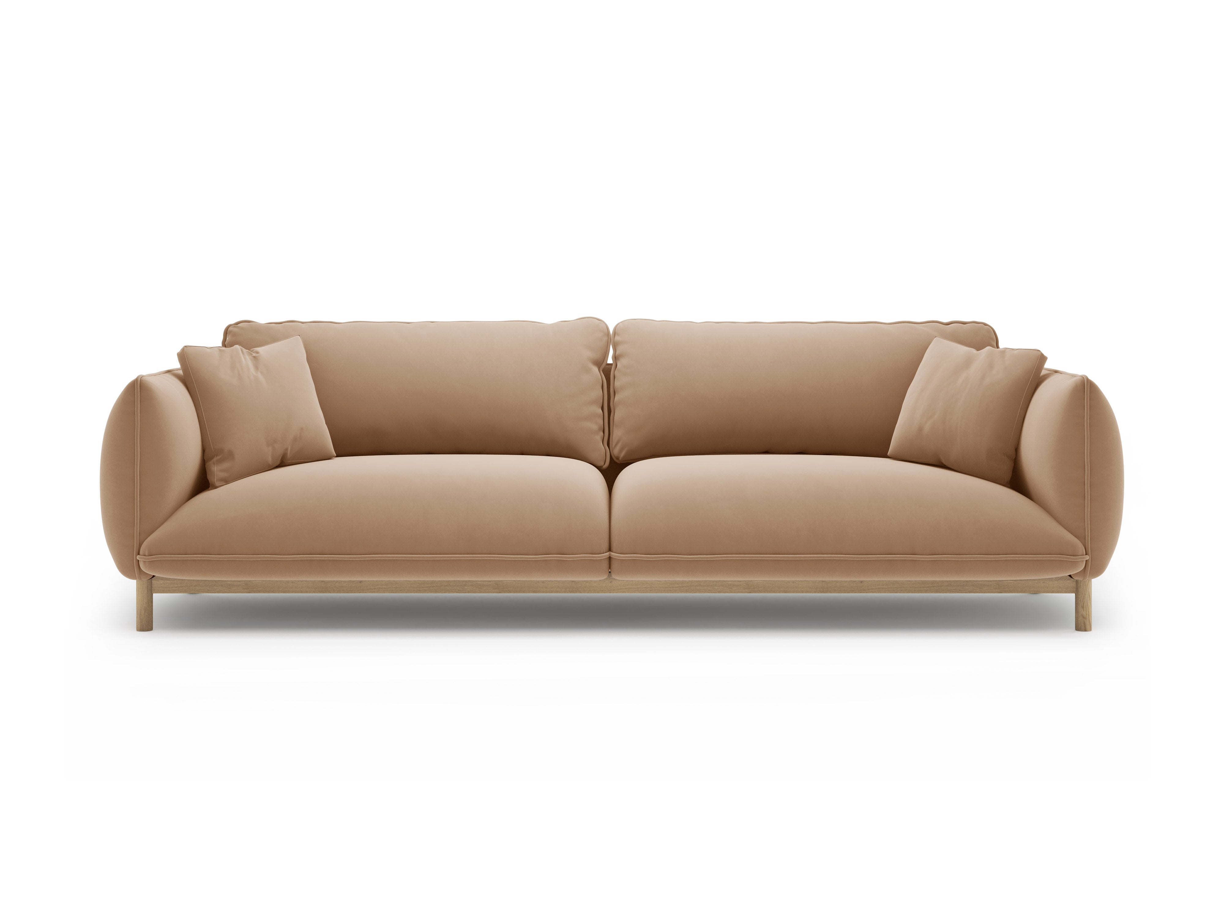 Sofa aksamitna 4-osobowa ADA piaskowy – Micadoni