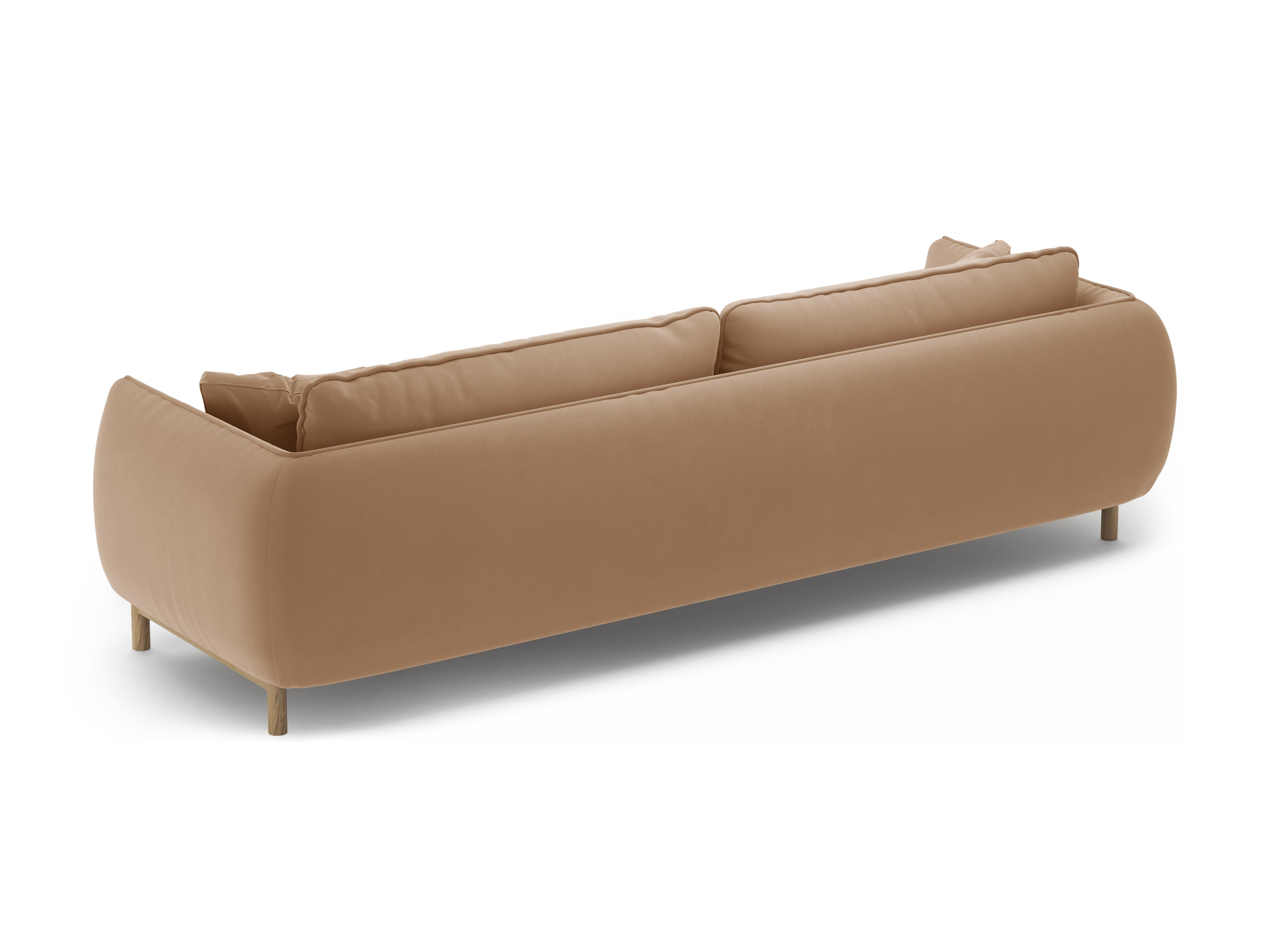 Sofa aksamitna 4-osobowa ADA piaskowy – Micadoni