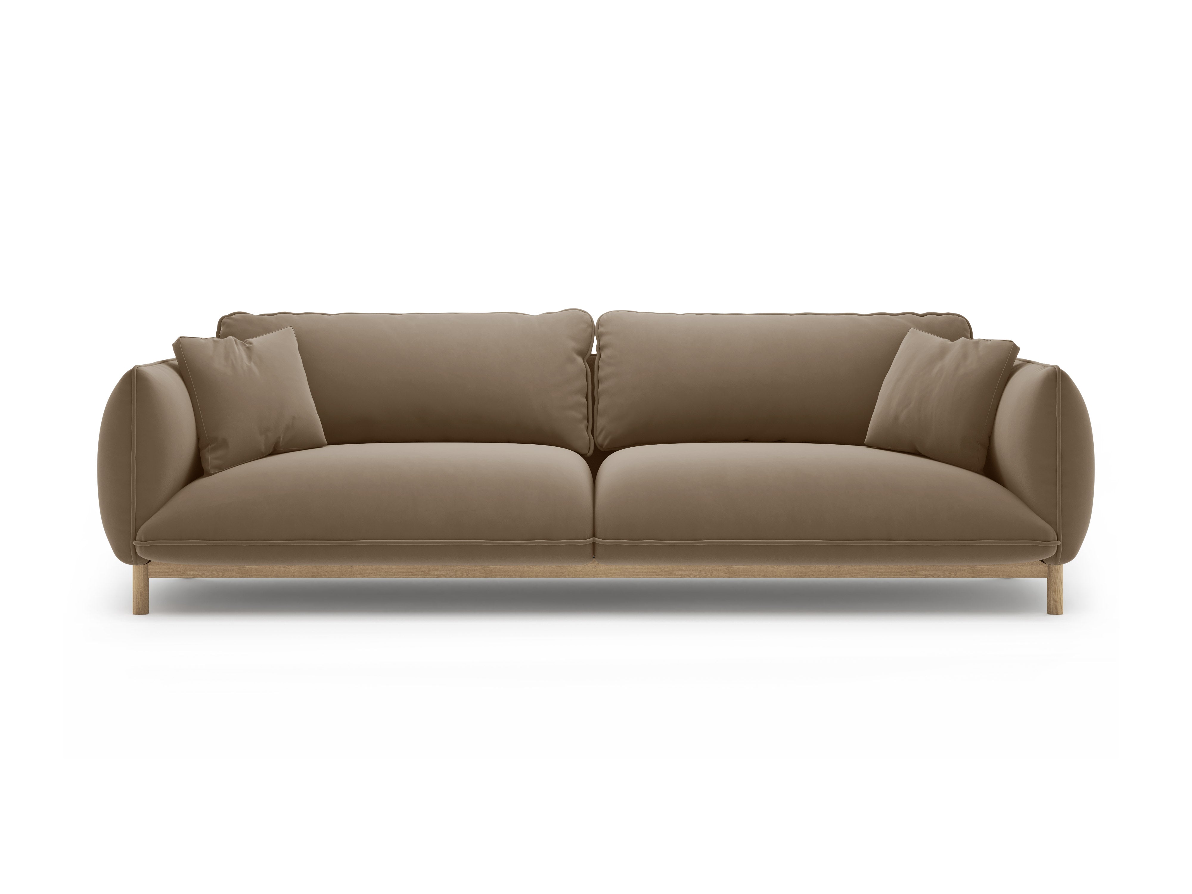 Sofa sametová 4-osobová ADA světle hnědá