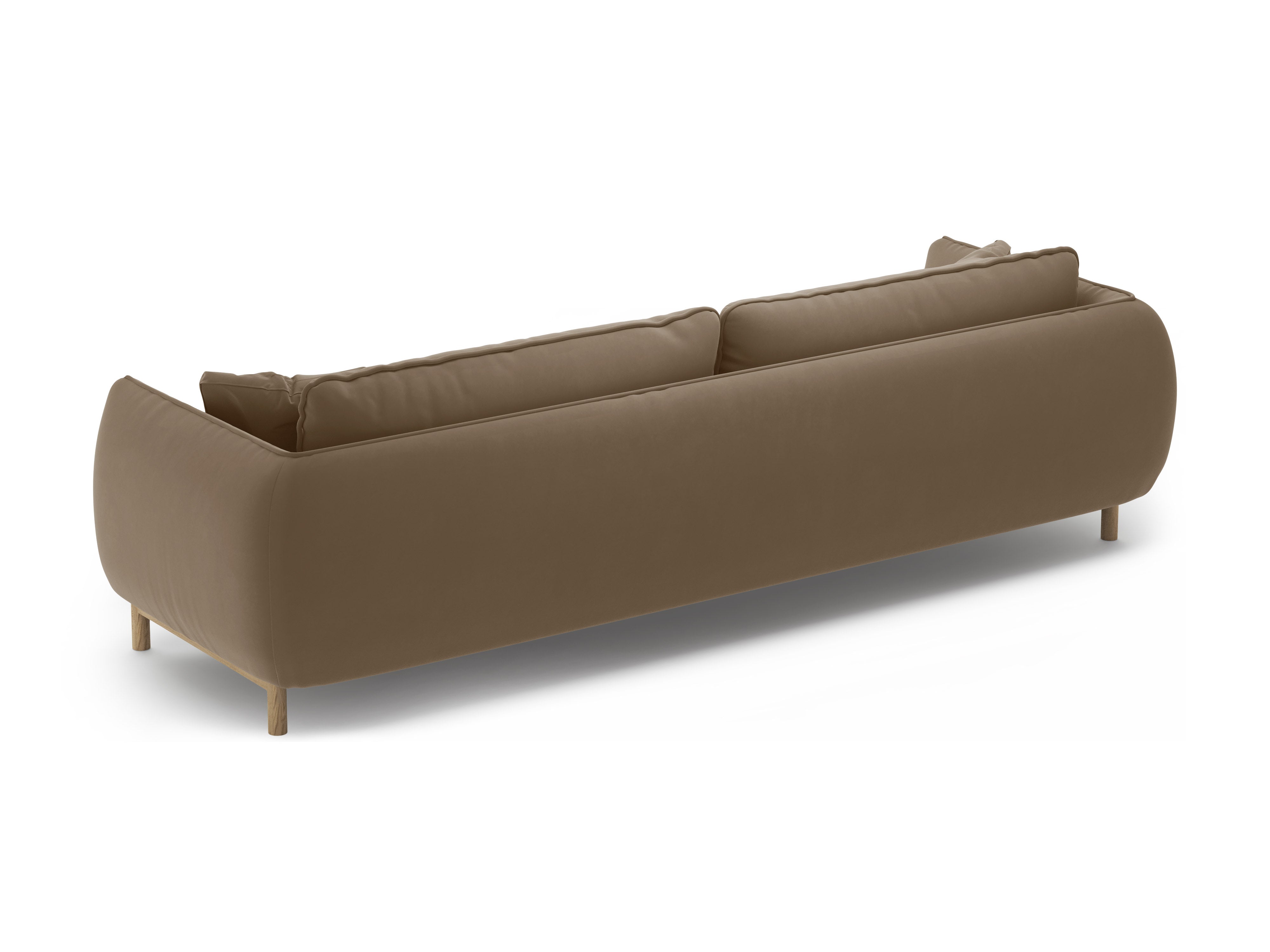 Sofa sametová 4-osobová ADA světle hnědá