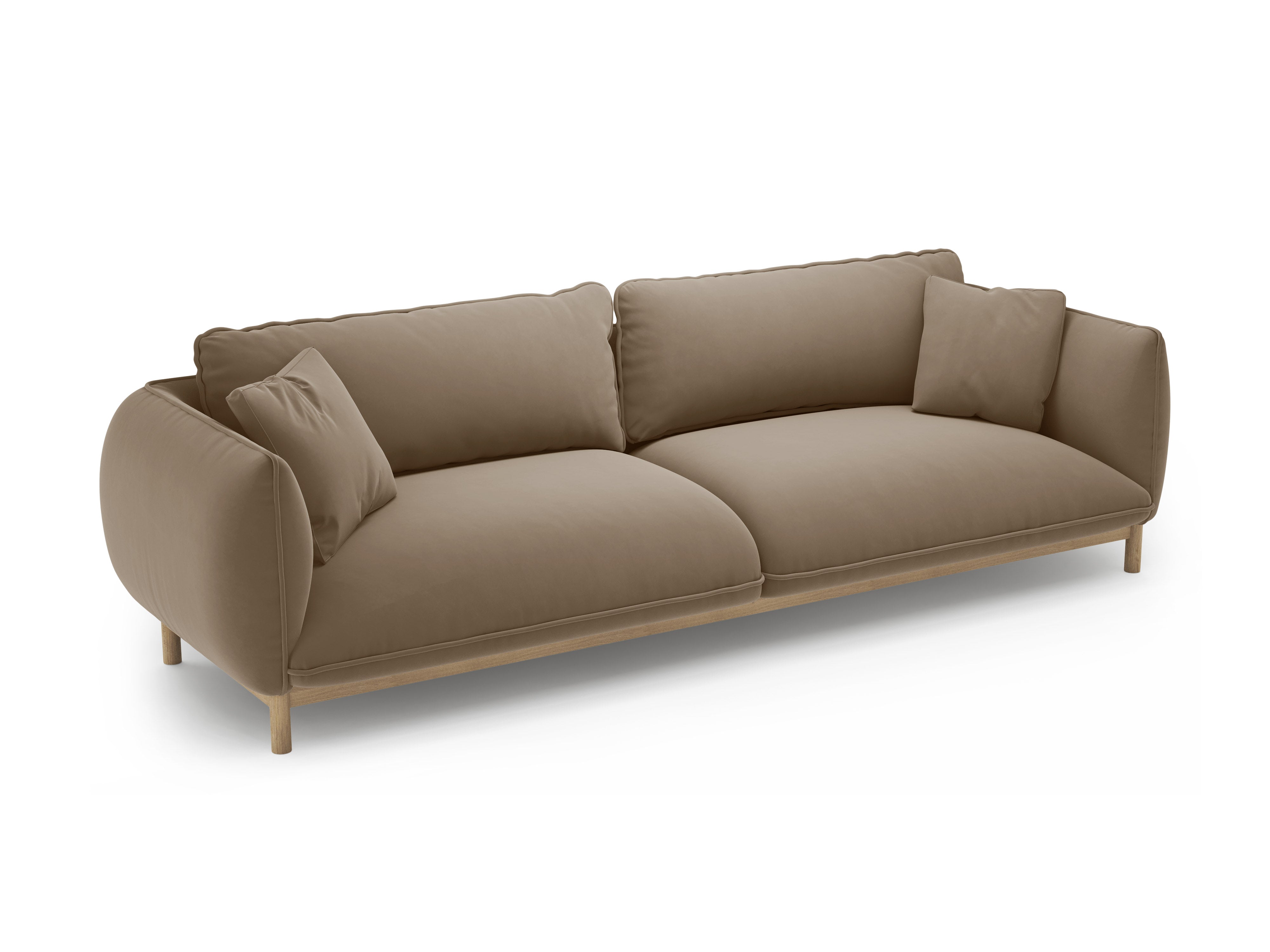 Sofa sametová 4-osobová ADA světle hnědá