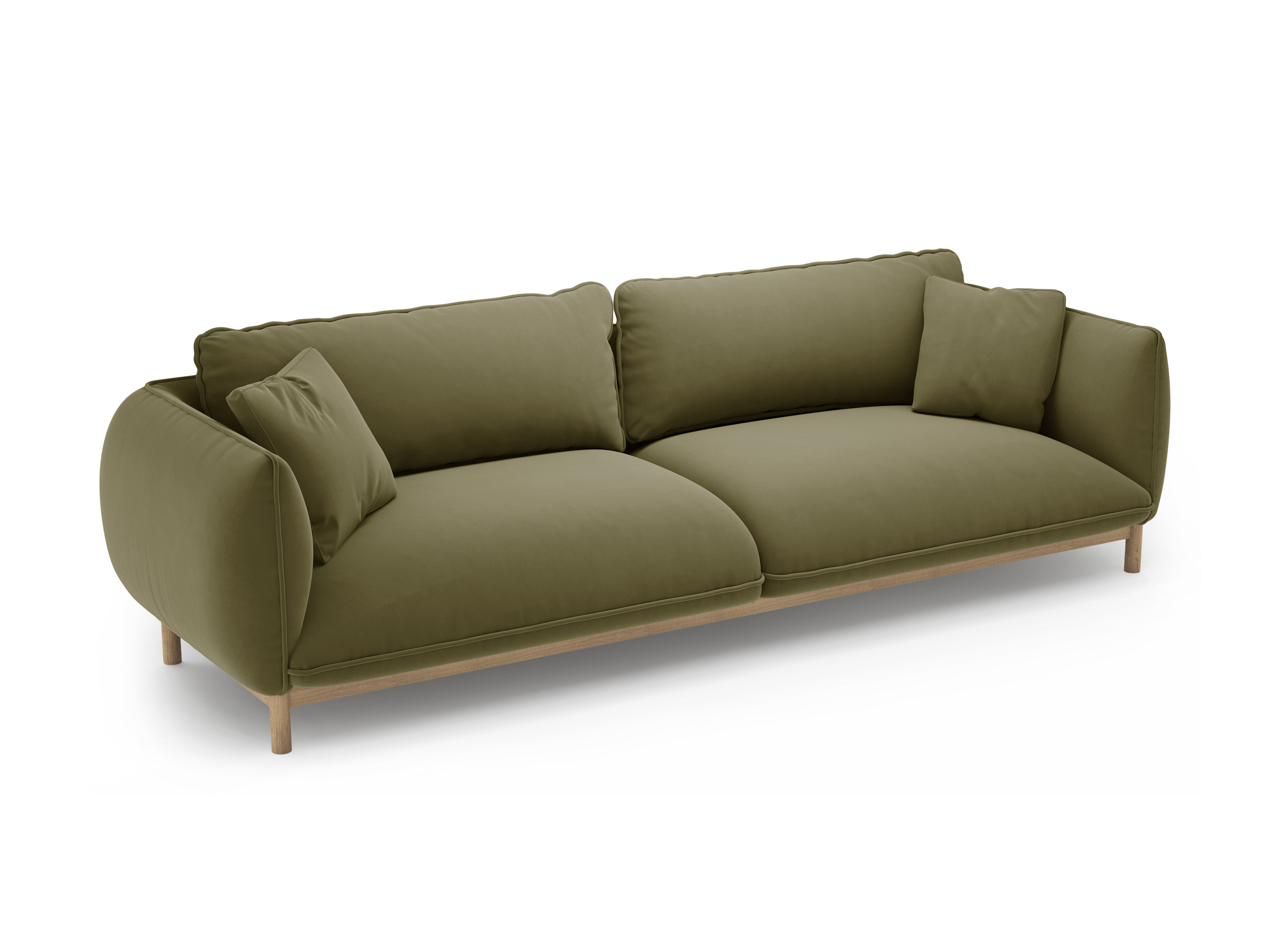 ADA Light Green Velvet Sofa for 4 People
