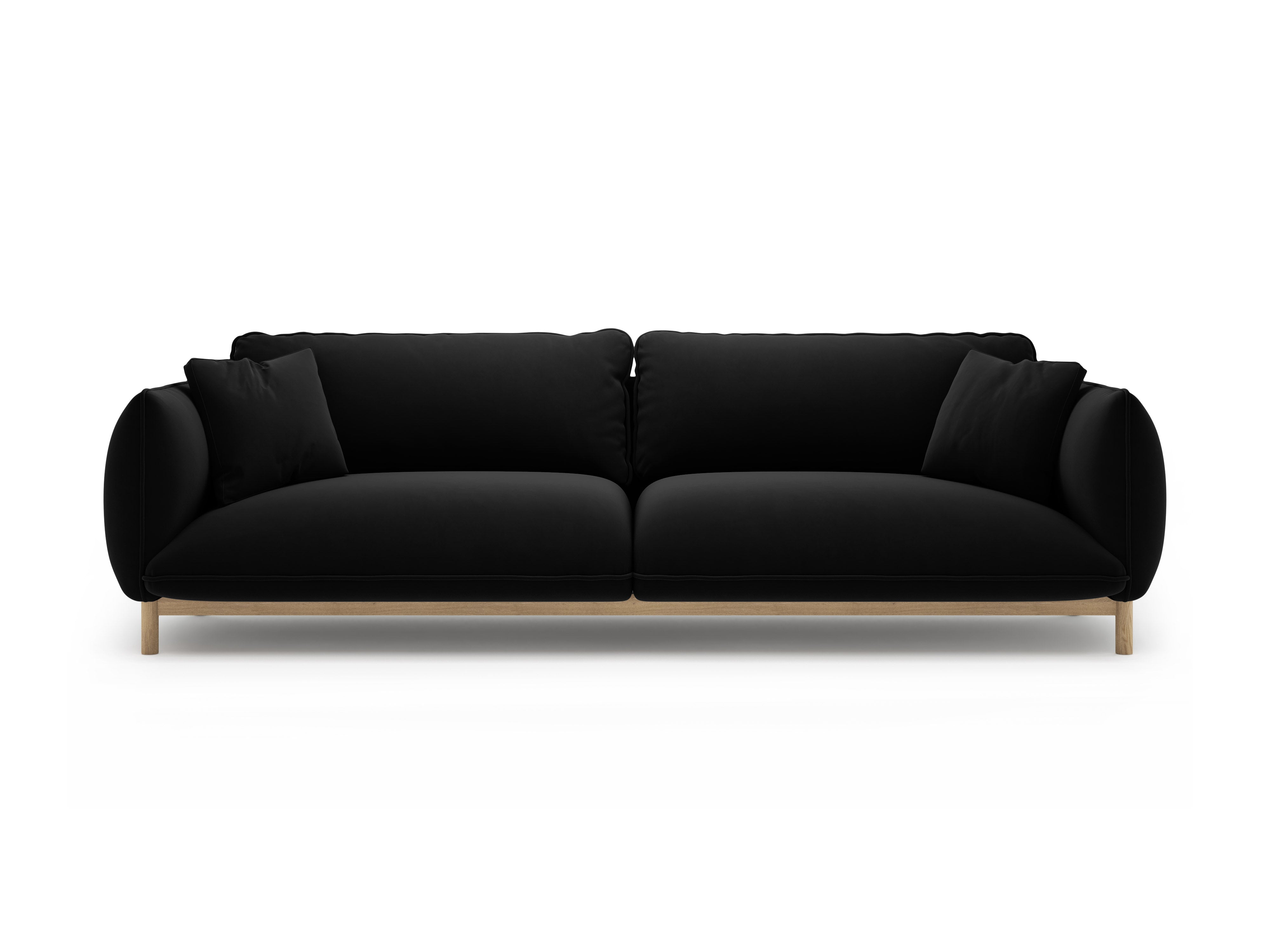 Sofa sametová 4-osobová ADA černá