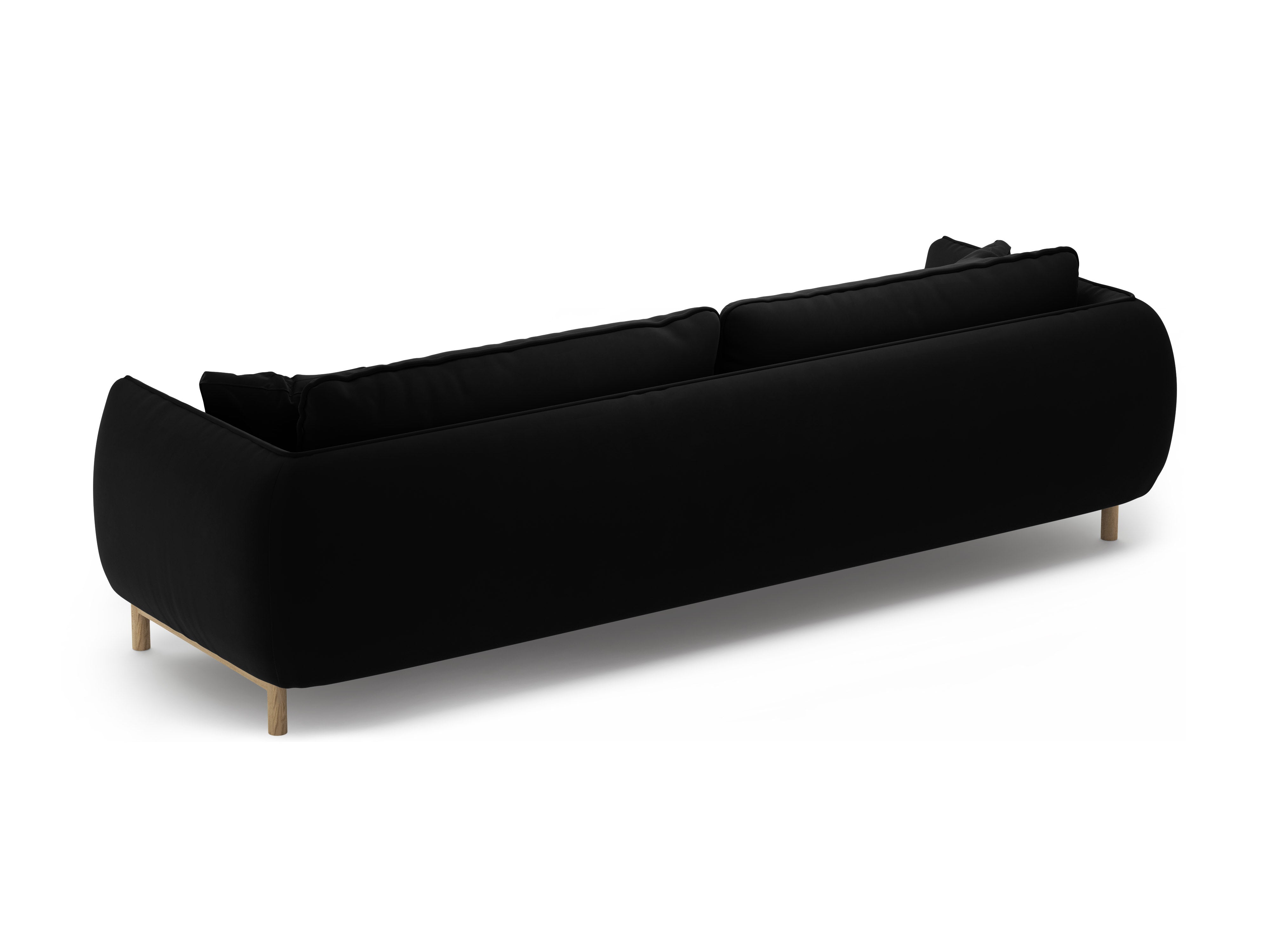 Sofa sametová 4-osobová ADA černá