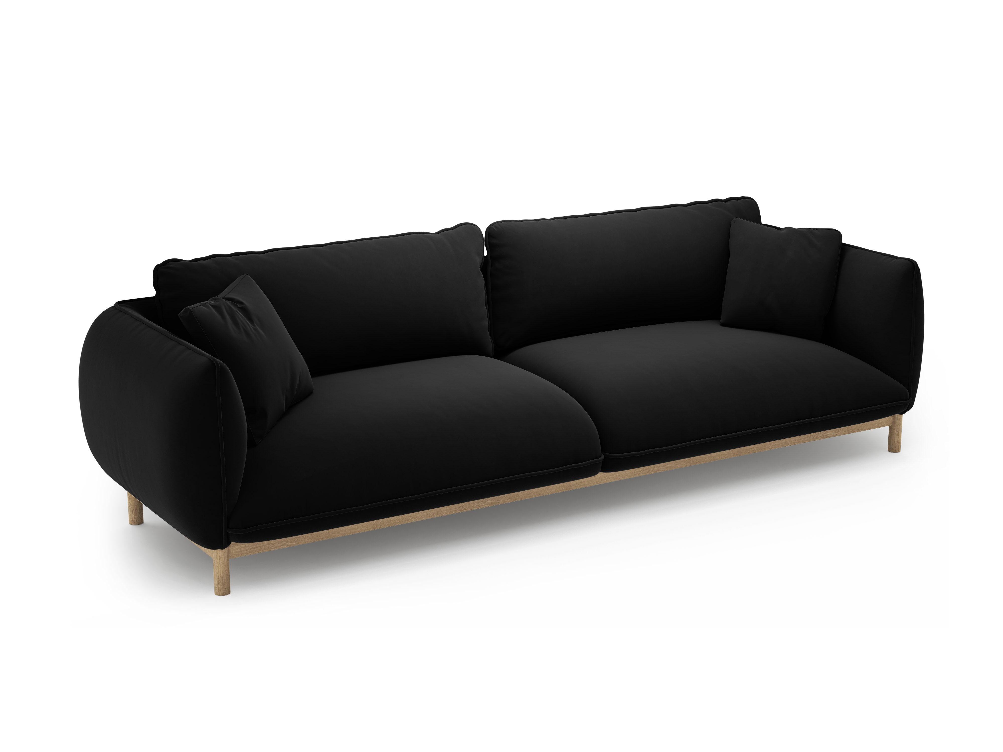 Sofa sametová 4-osobová ADA černá