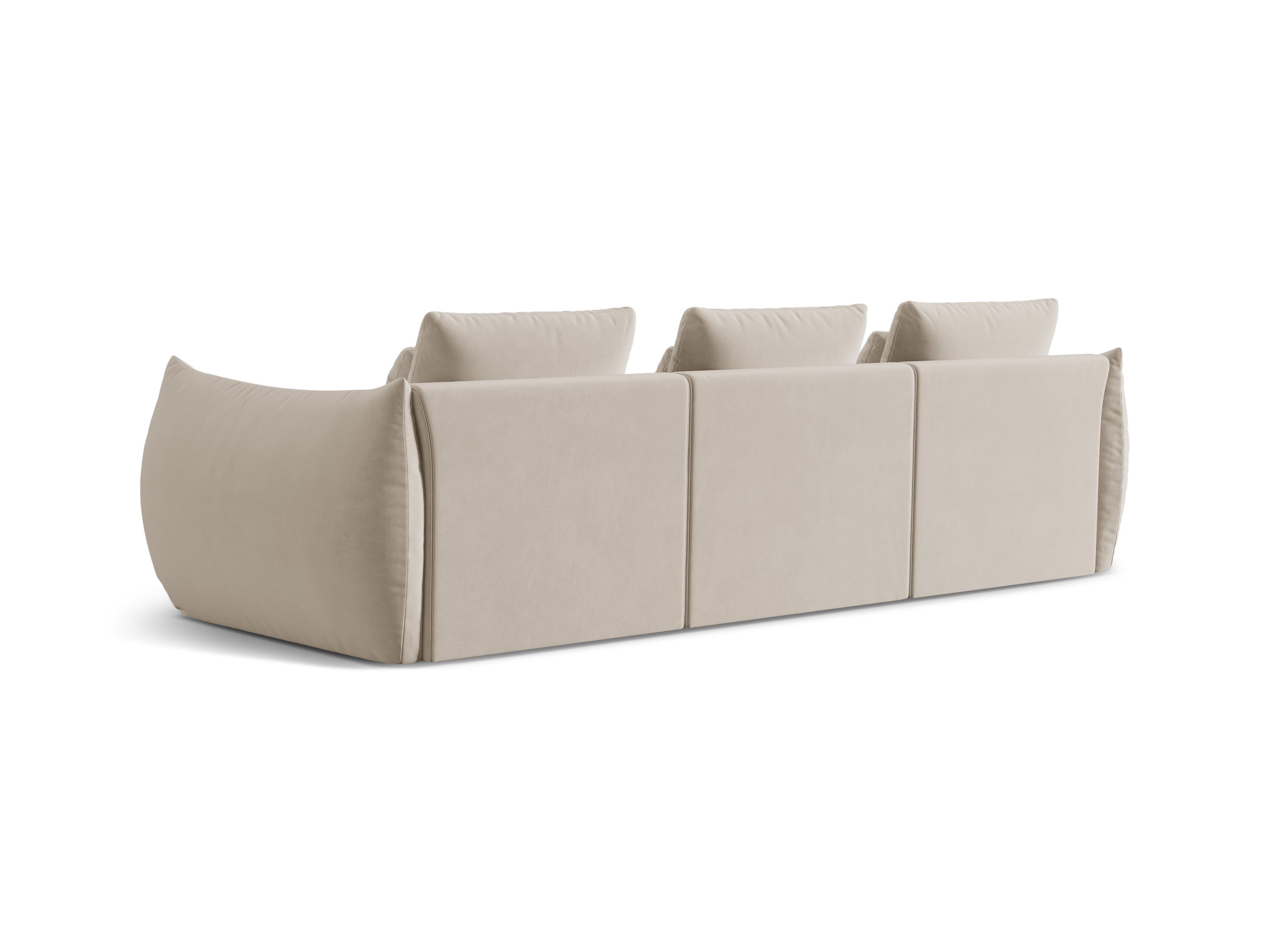 Sofa sametová 4-osobová BLOOM ecru