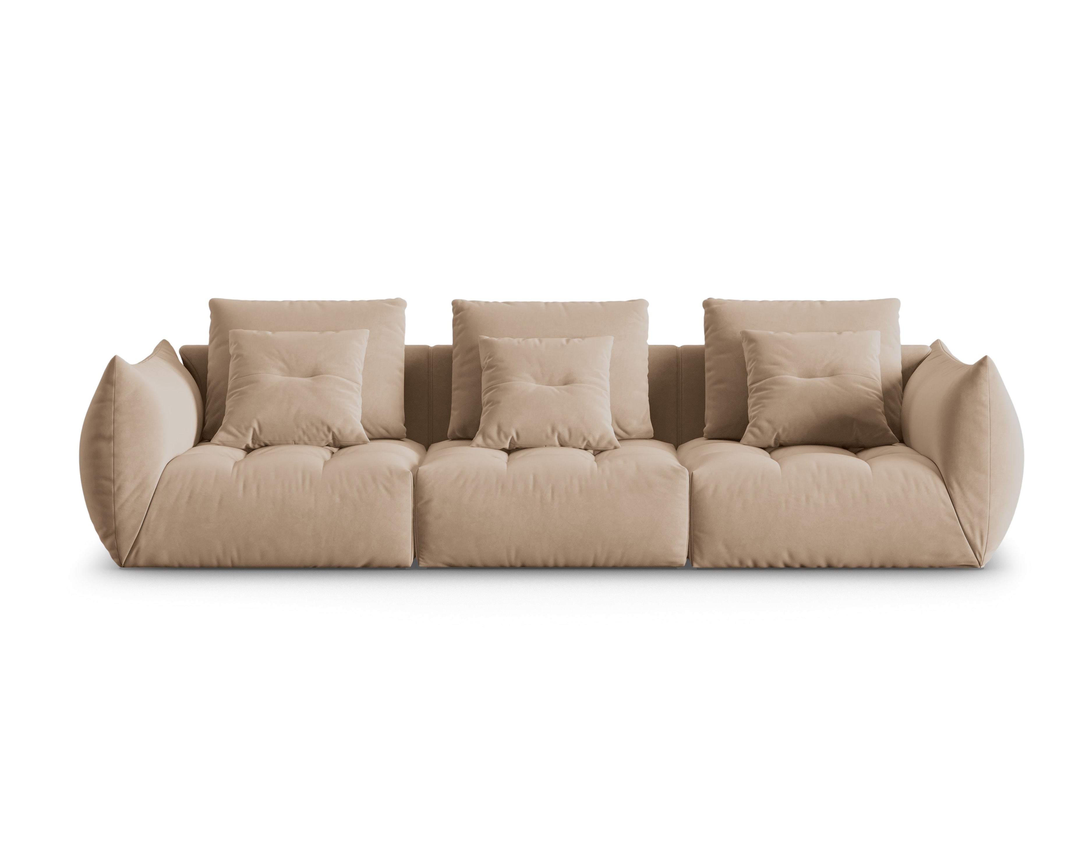 Sofa sametová 4-osobová BLOOM písková