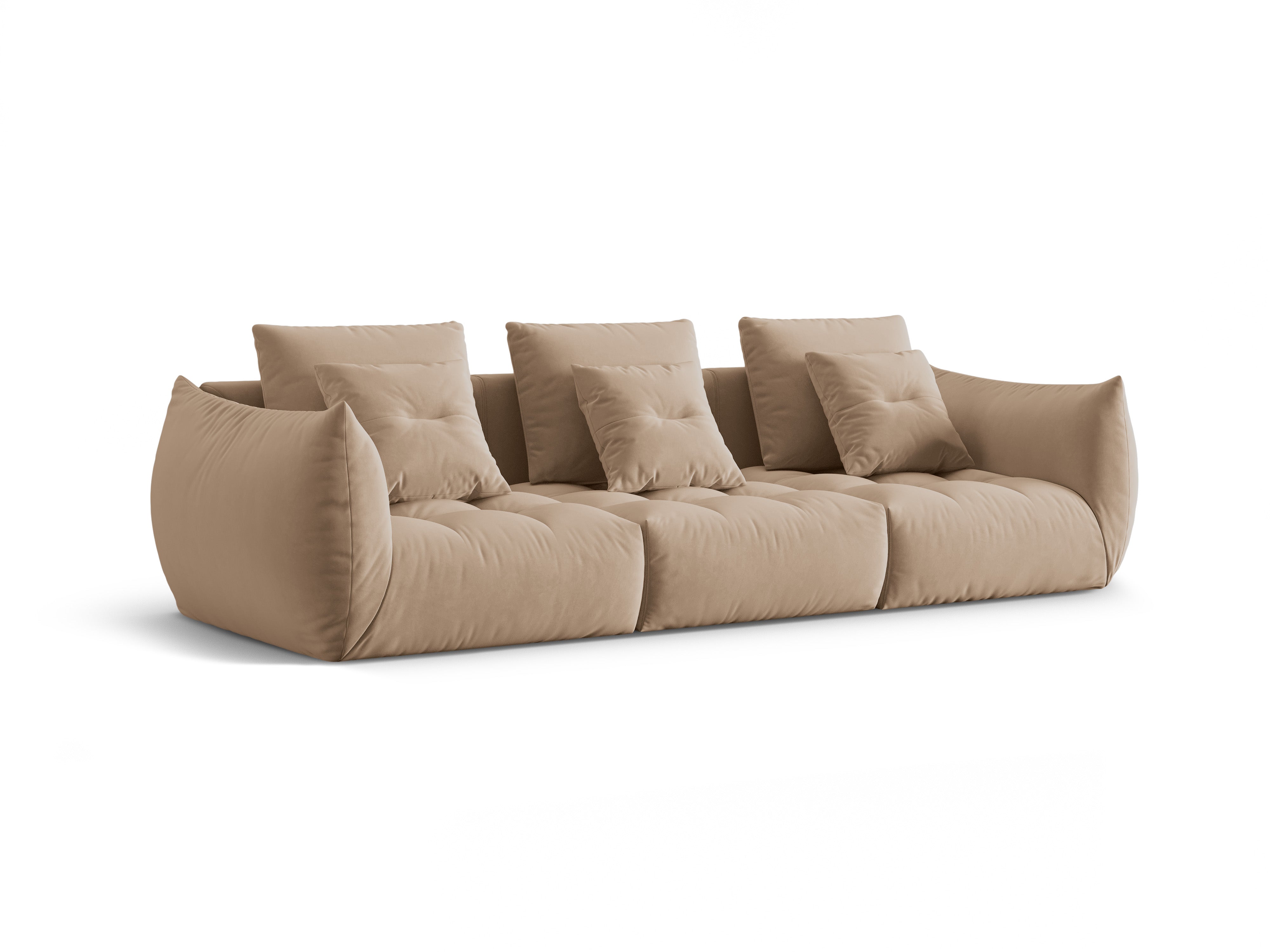 Sofa sametová 4-osobová BLOOM písková