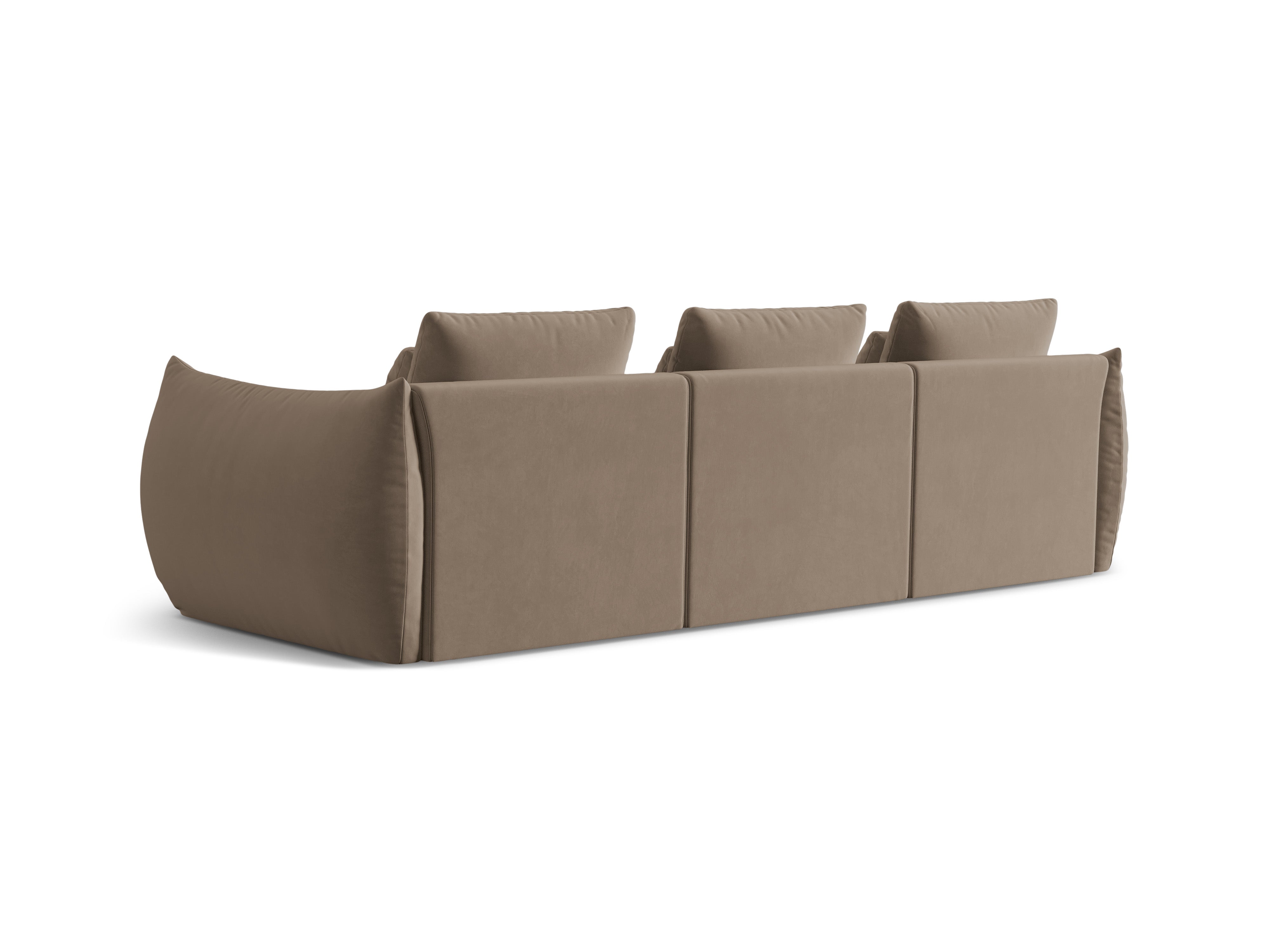Sofa sametová 4-osobová BLOOM světle hnědá