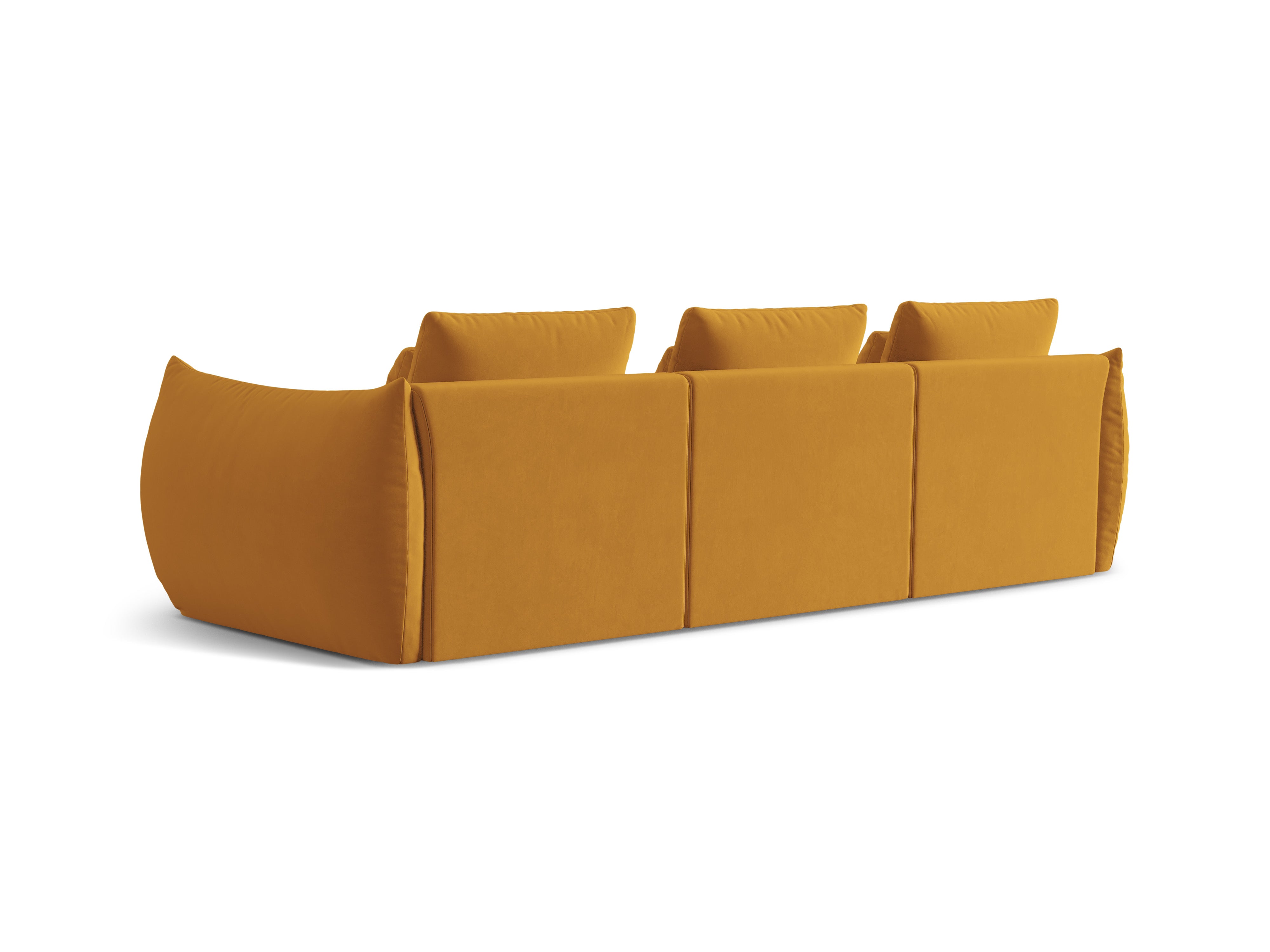 Sofa sametová 4-osobová BLOOM žlutá