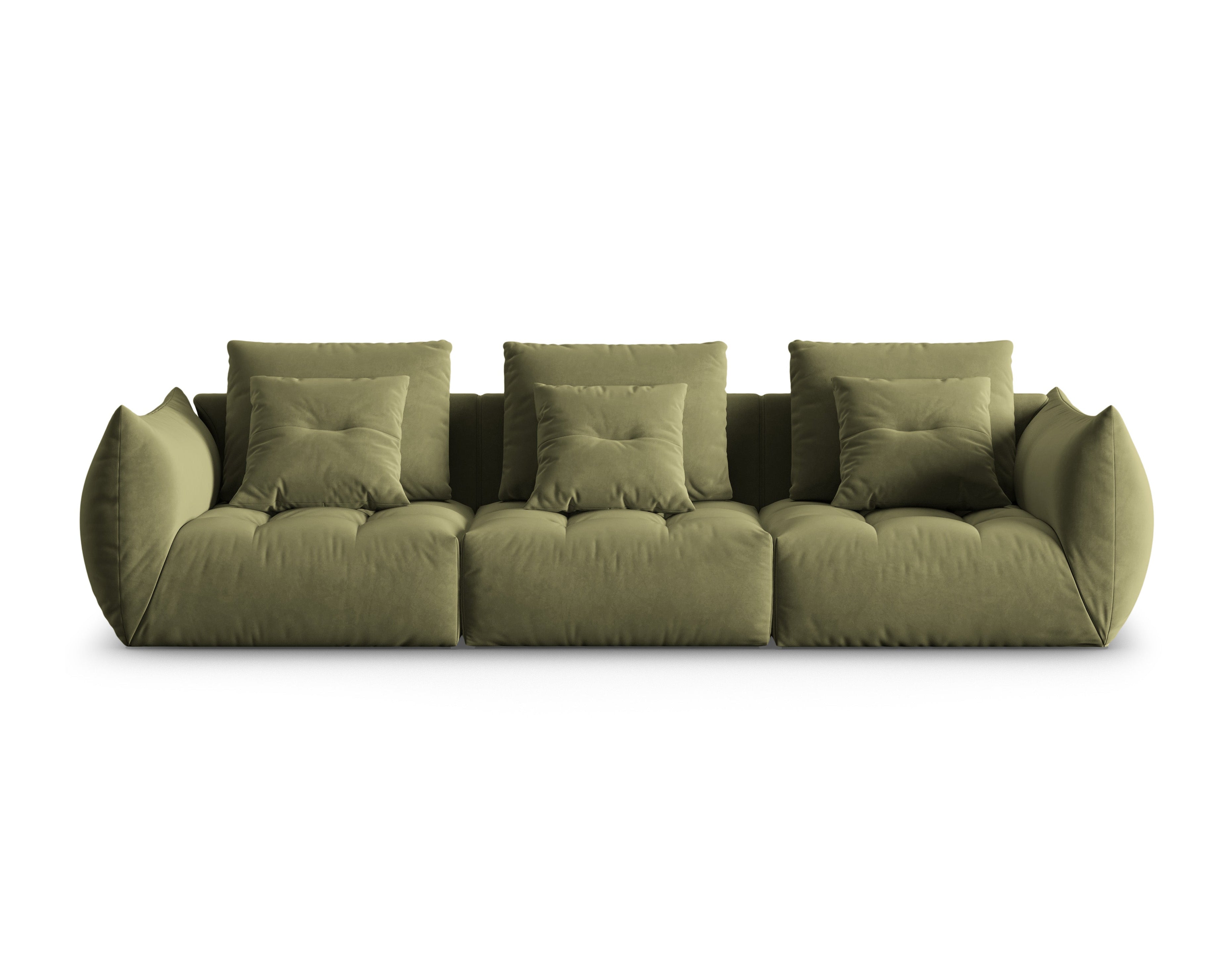 Velvet sofa 4-person green Bloom