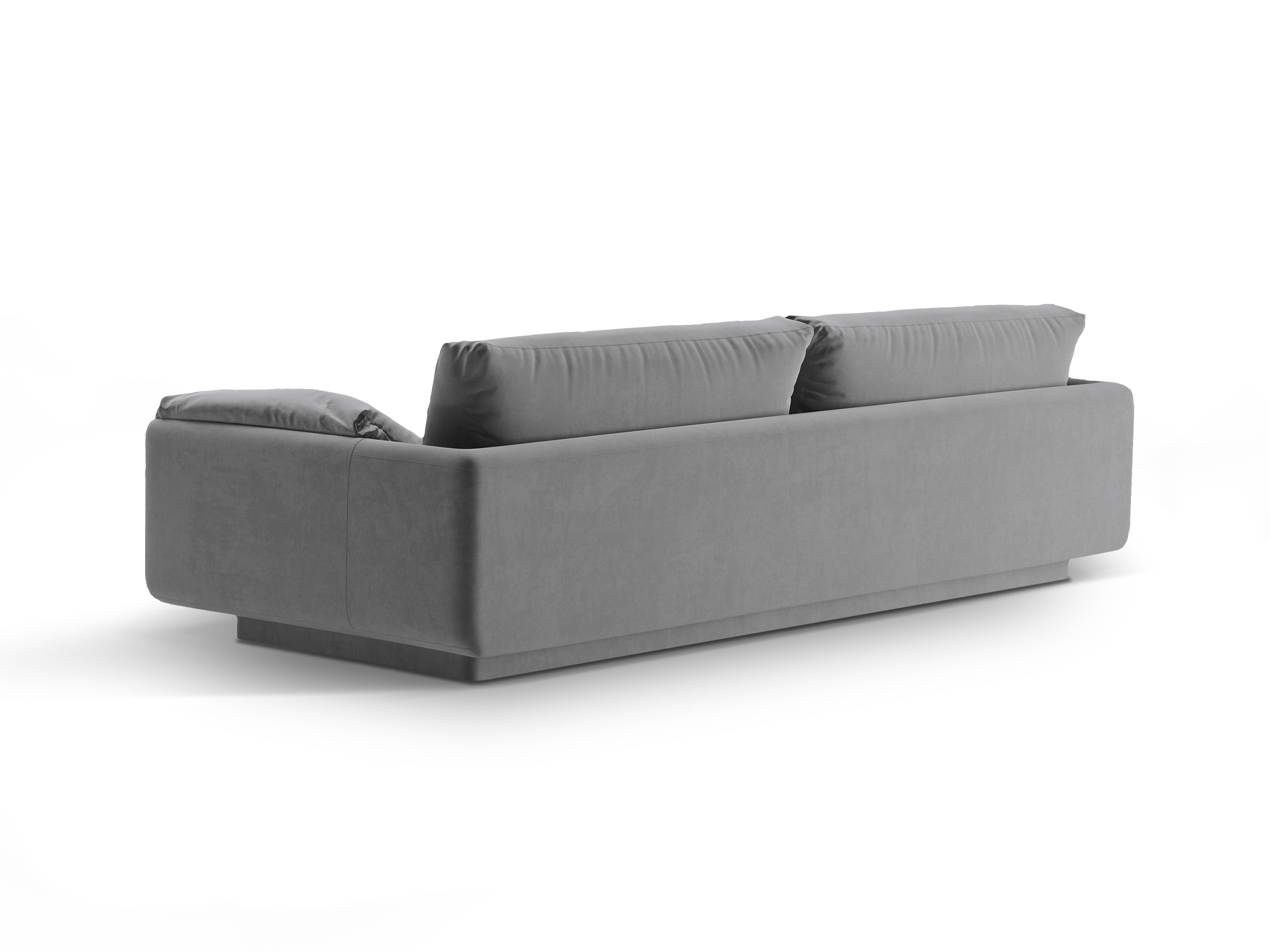Sofa sametová 4-osobová TORINO světle šedá