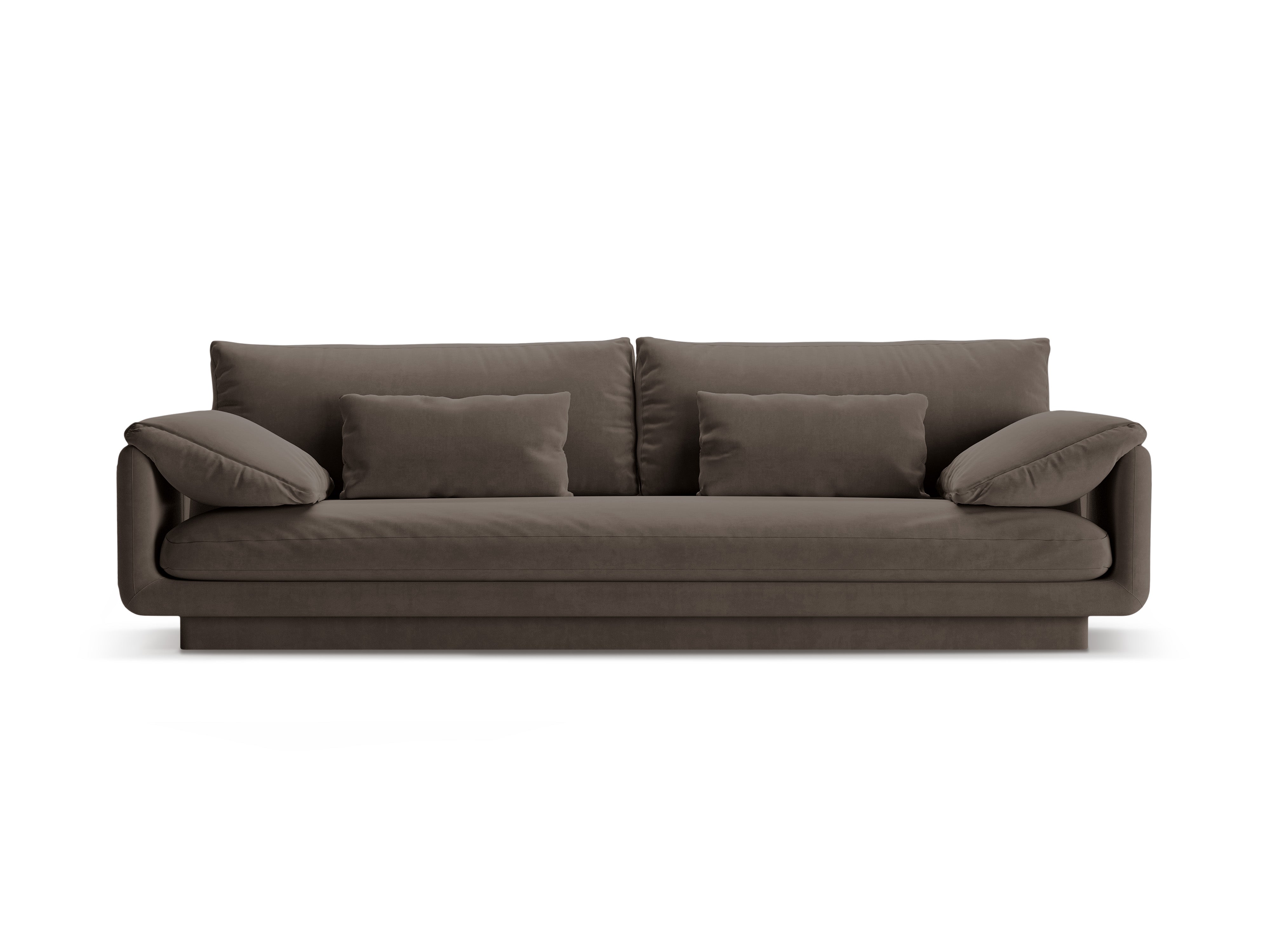 Velvet sofa 4-person torino heban brown