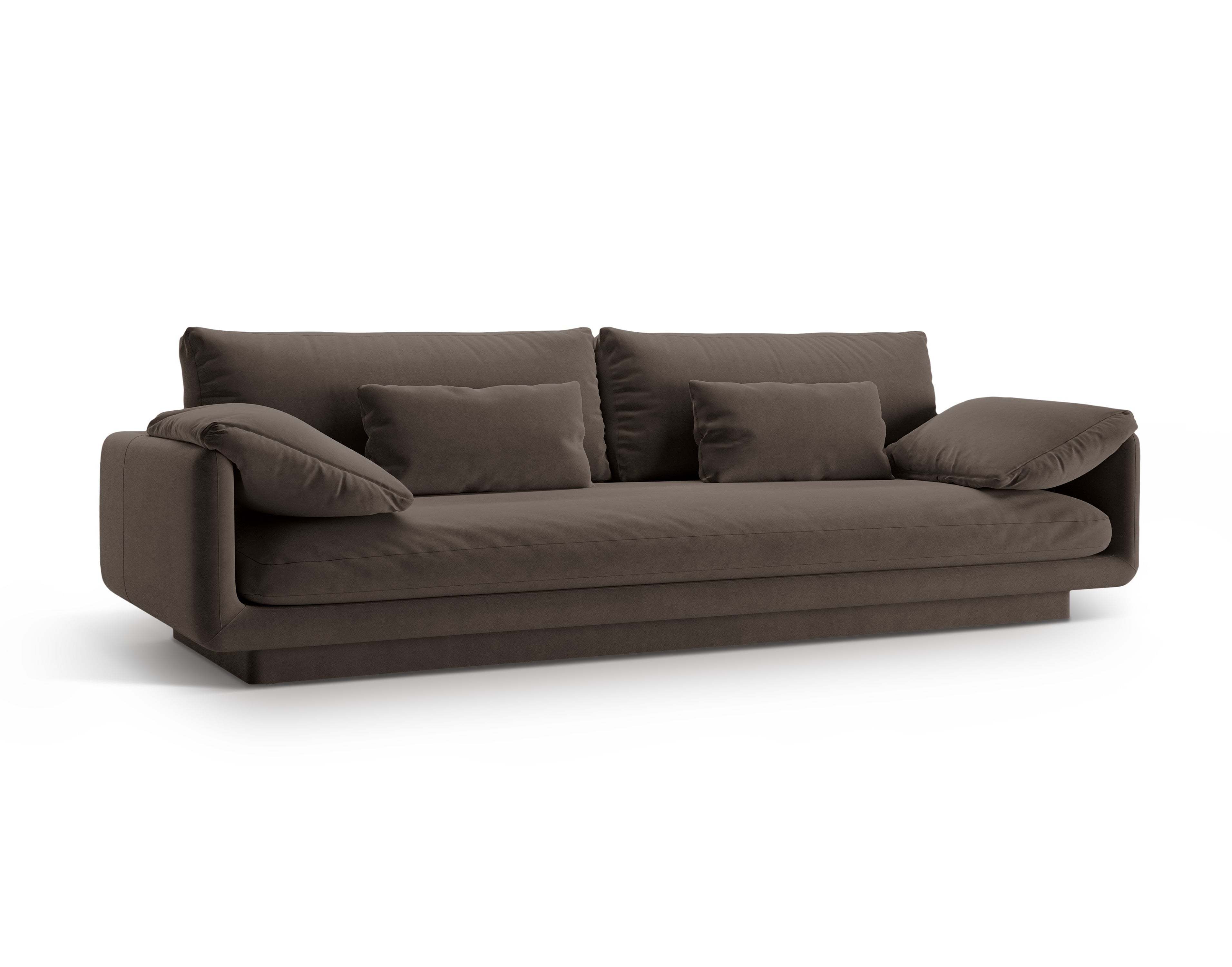 Velvet sofa 4-person torino heban brown
