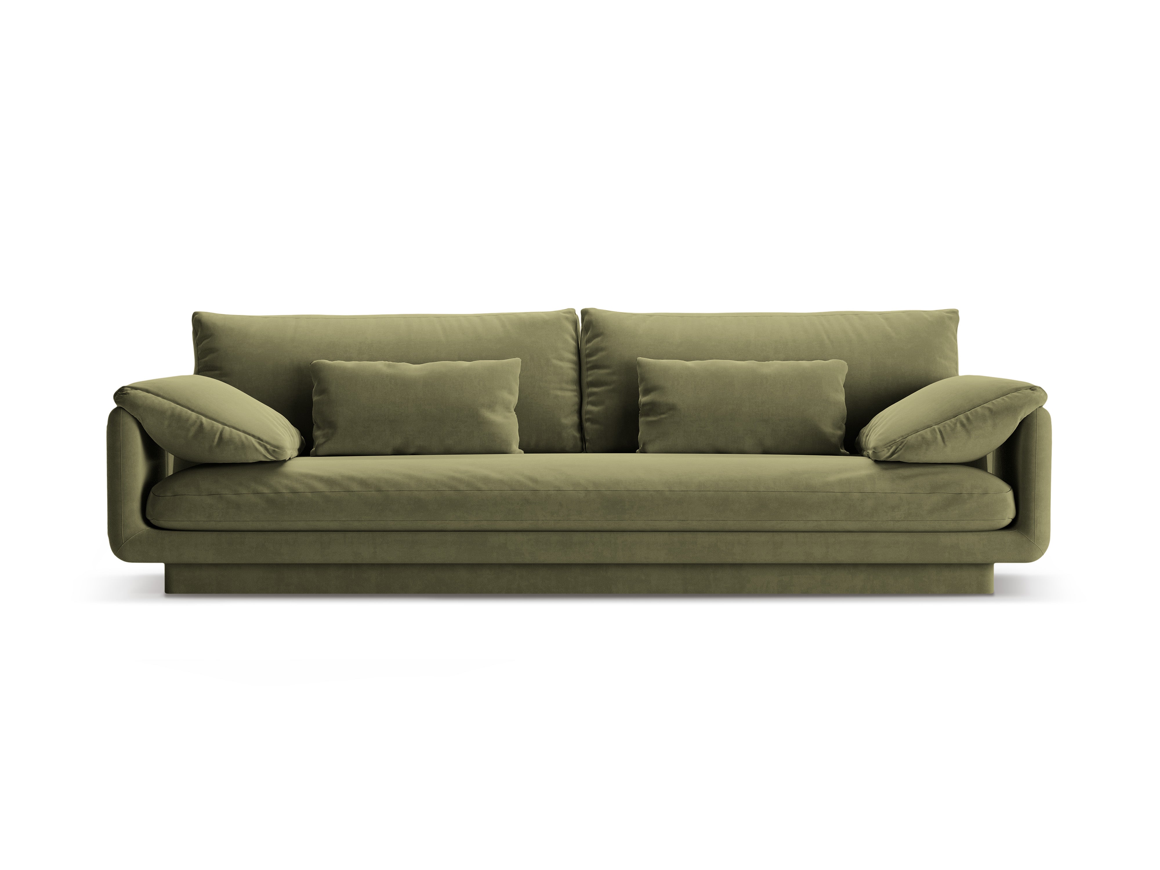 Sofa sametová 4-osobová TORINO světle zelená
