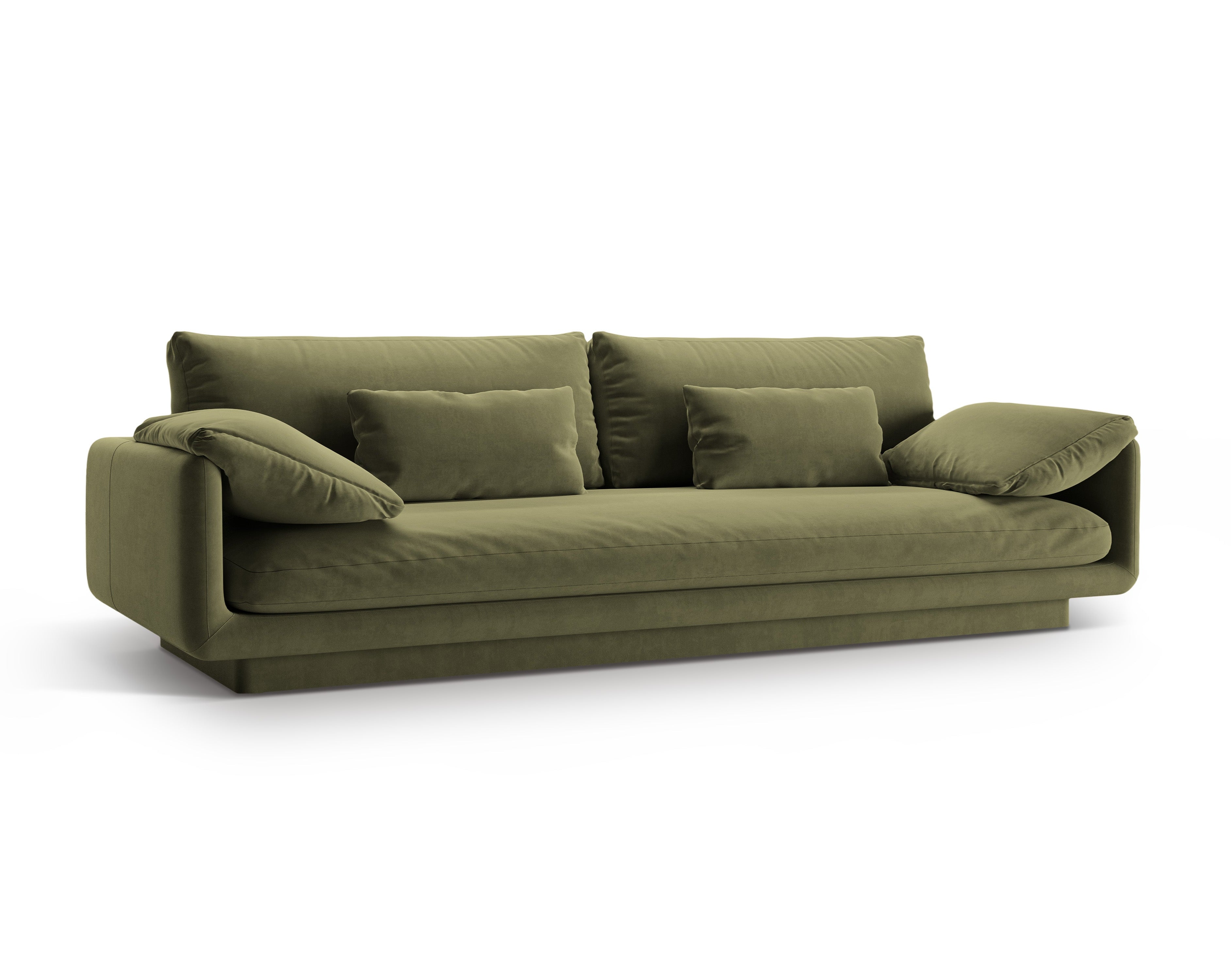 Sofa sametová 4-osobová TORINO světle zelená