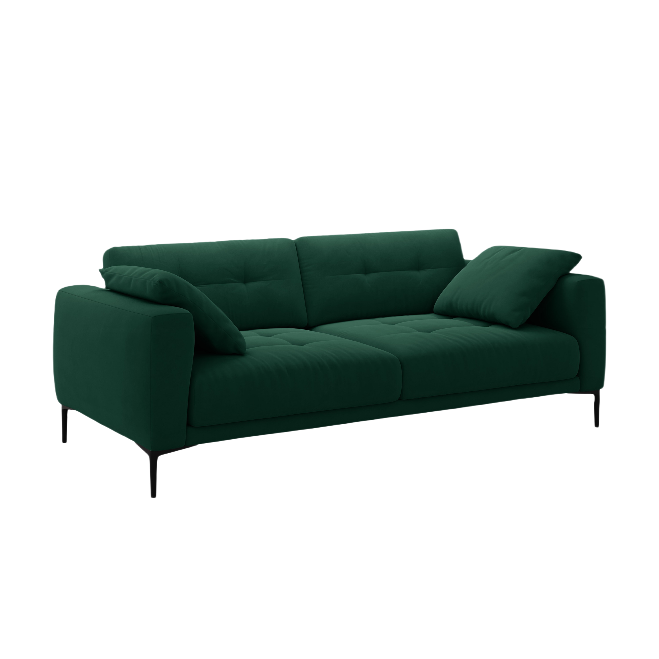 Sofa sametová 4-osobová BEMY lahvově zelená