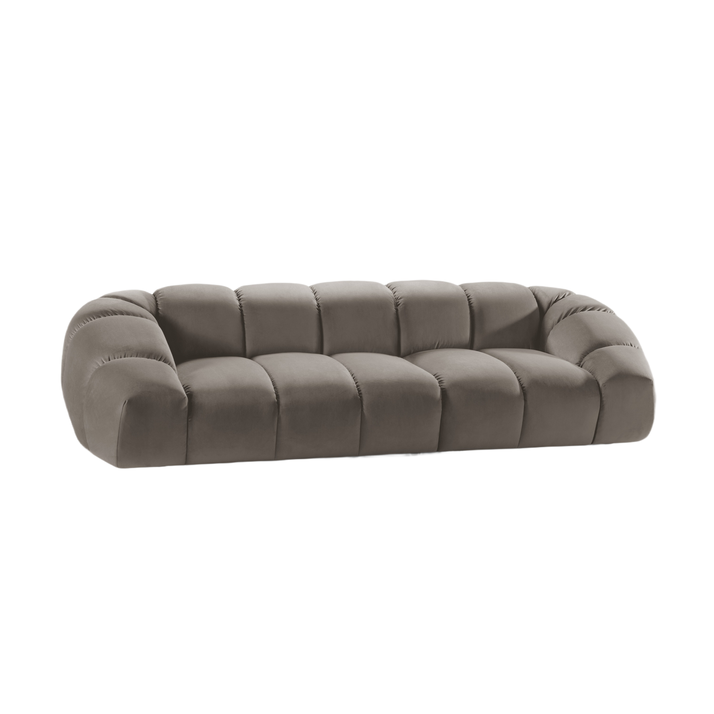 Sofa sametová 4-osobová DIANA šedohnědá