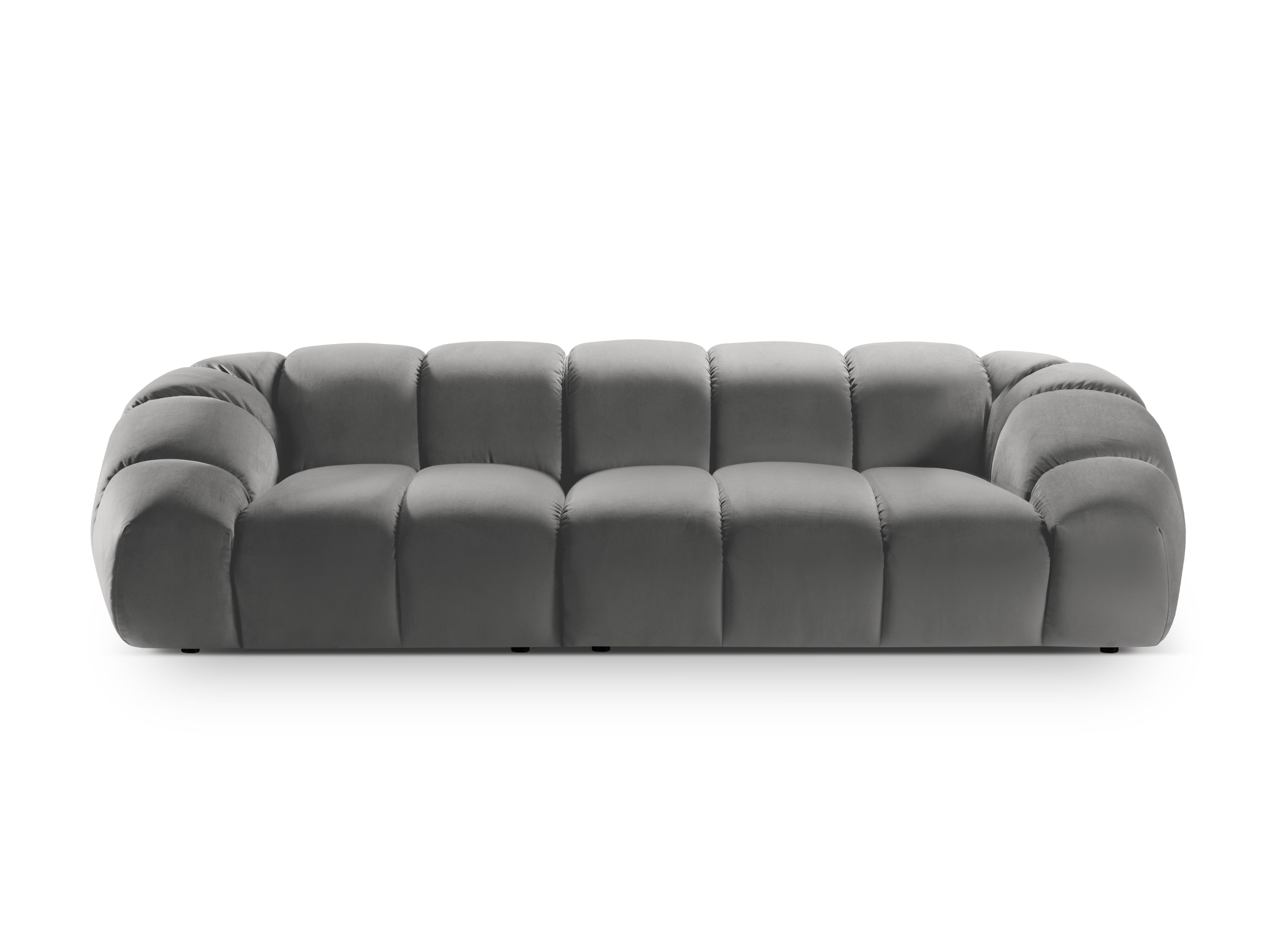 Sofa sametová 4-osobová DIANA šedá
