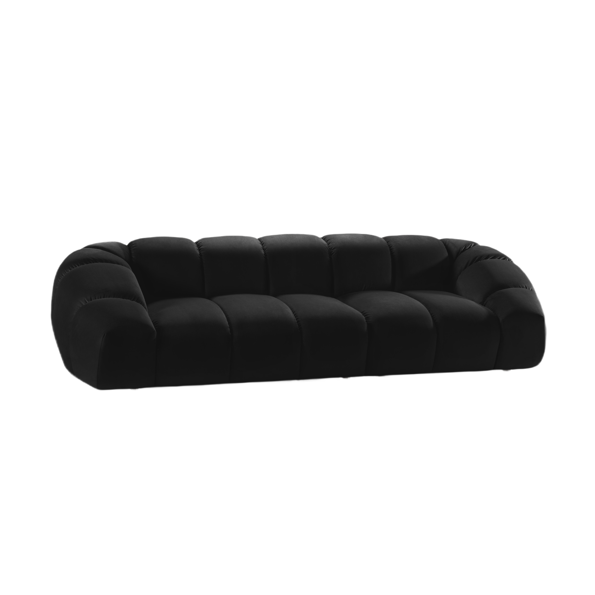 Sofa sametová 4-osobová DIANA černá