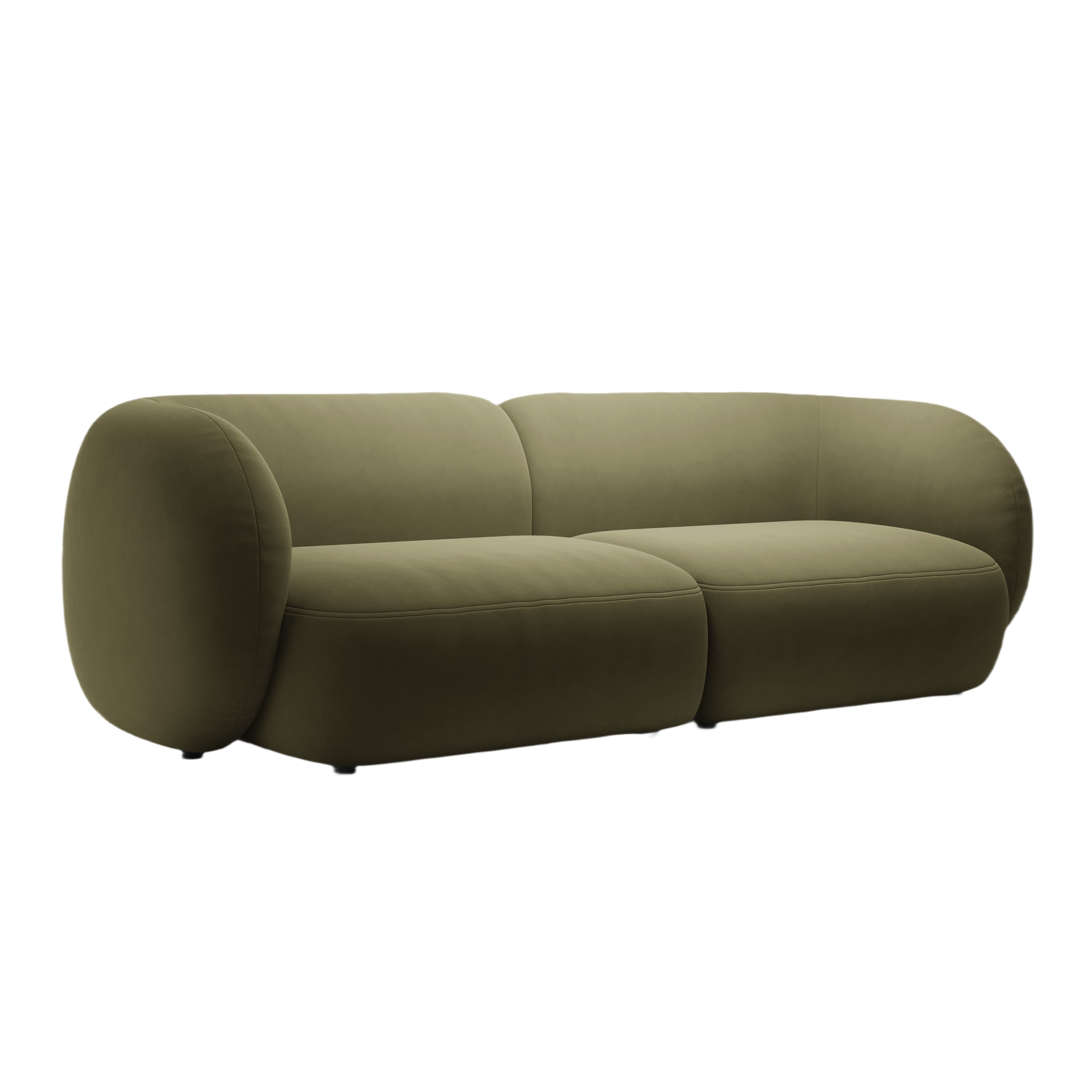 Sofa pro 4 osoby sametová KATE zelená