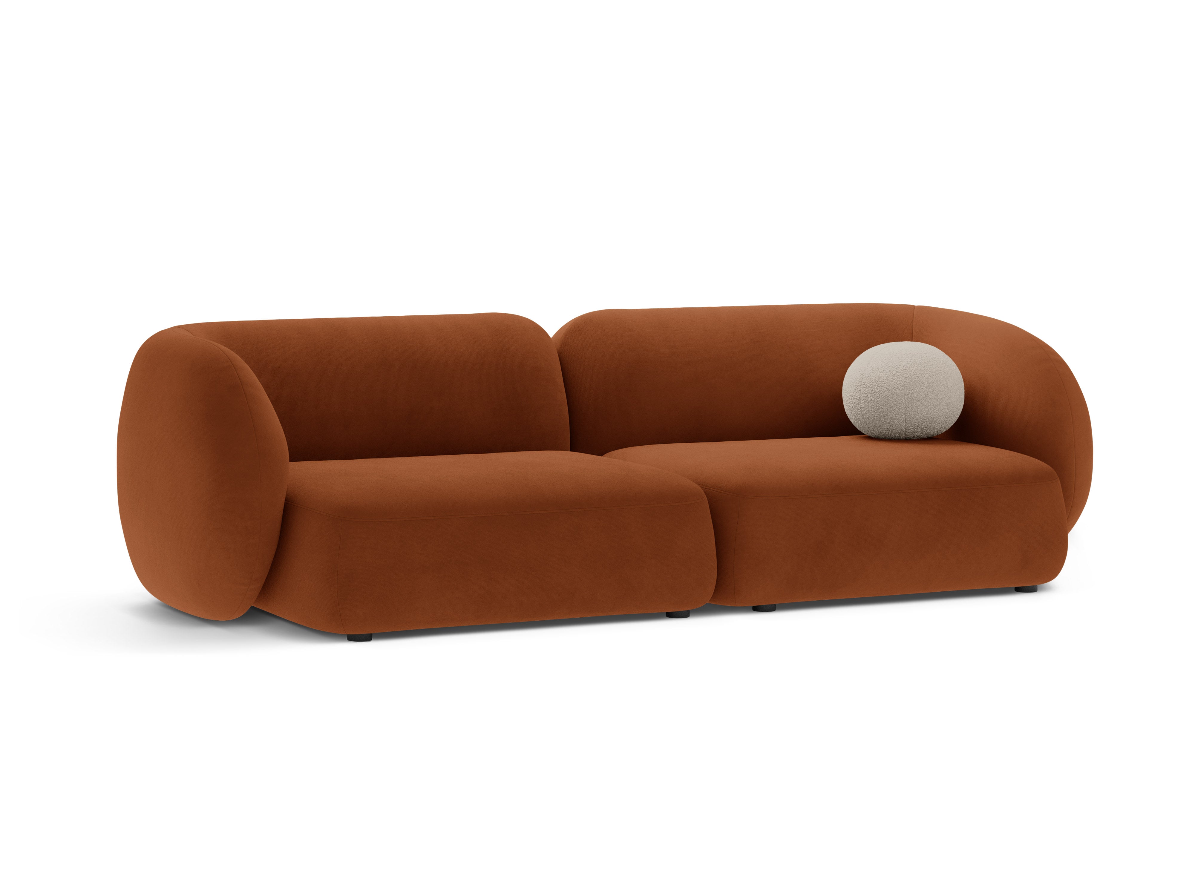 Sofa pro 4 osoby sametová KATE terrakota