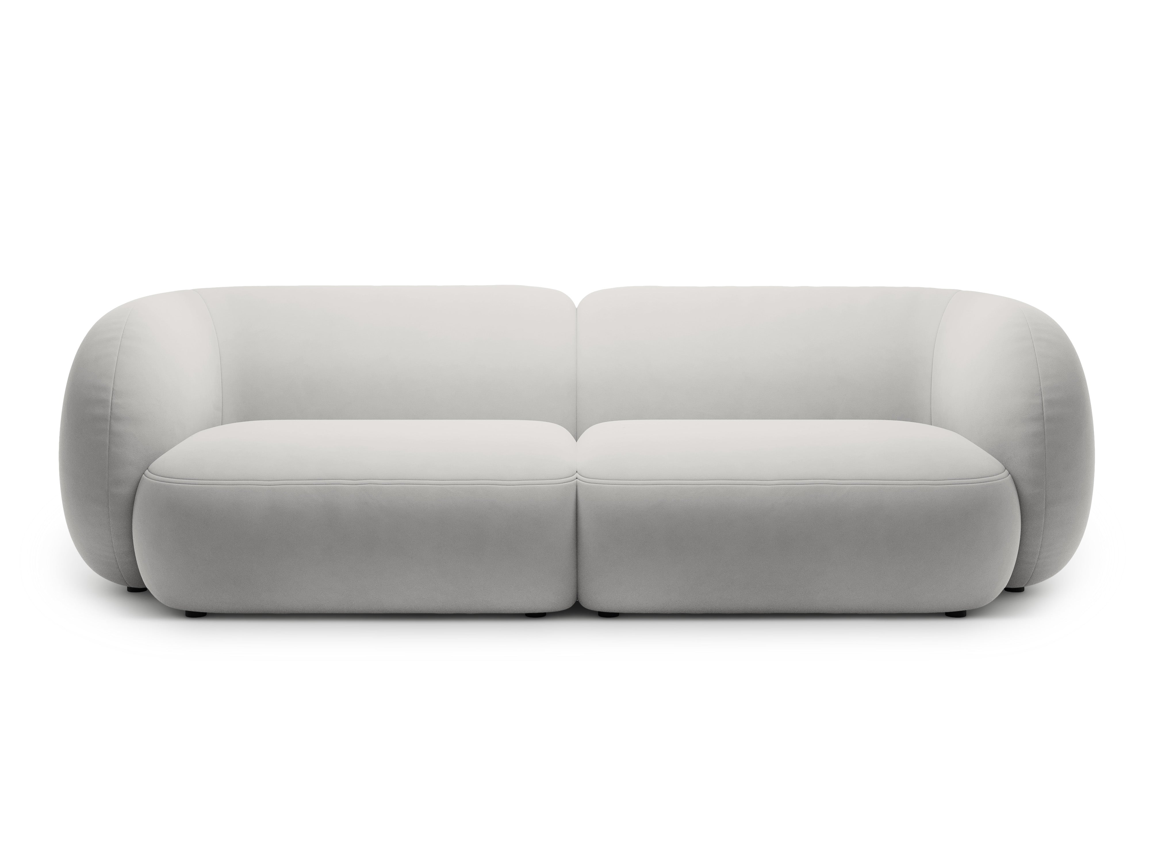 Sofa pro 4 osoby sametová KATE světle šedá