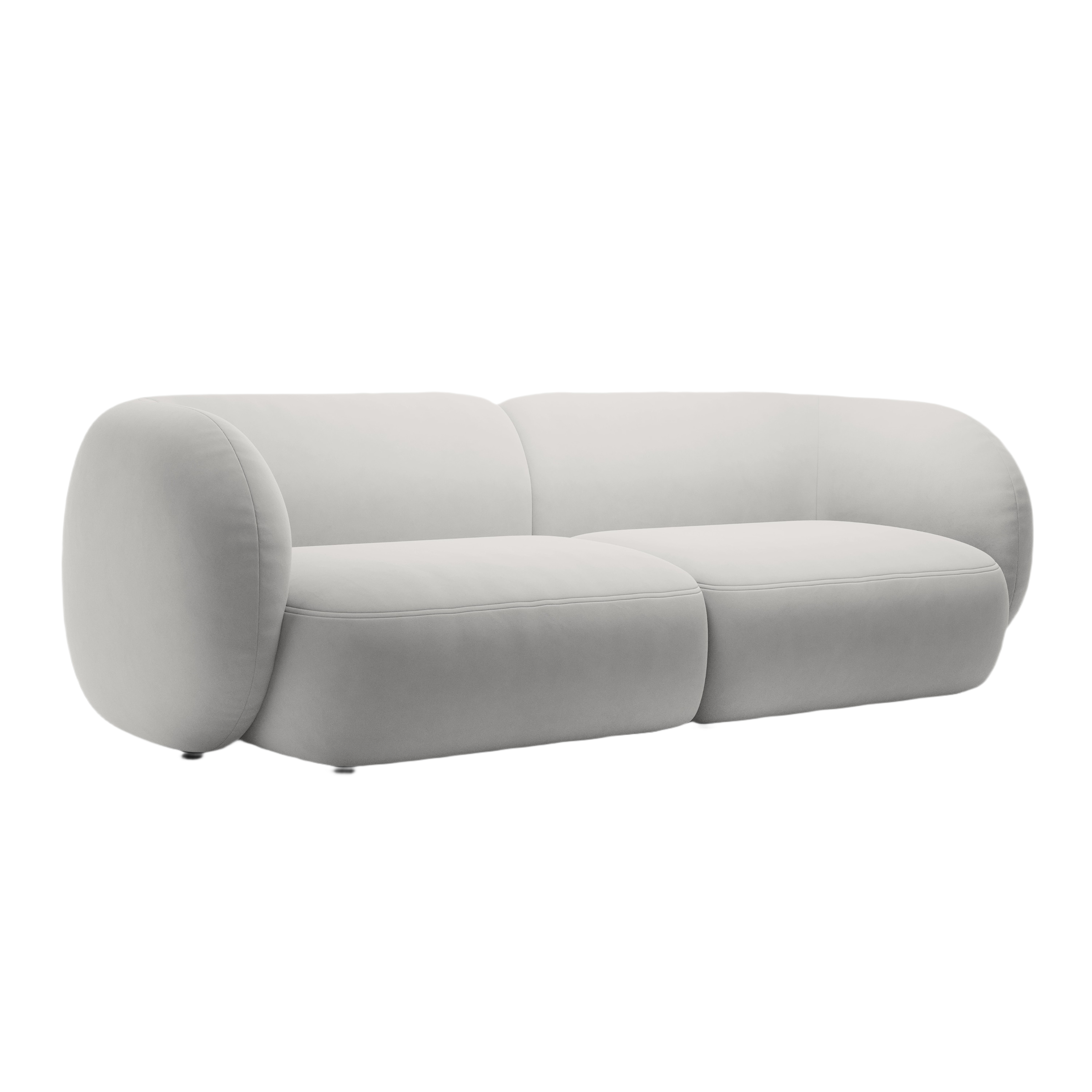Sofa pro 4 osoby sametová KATE světle šedá