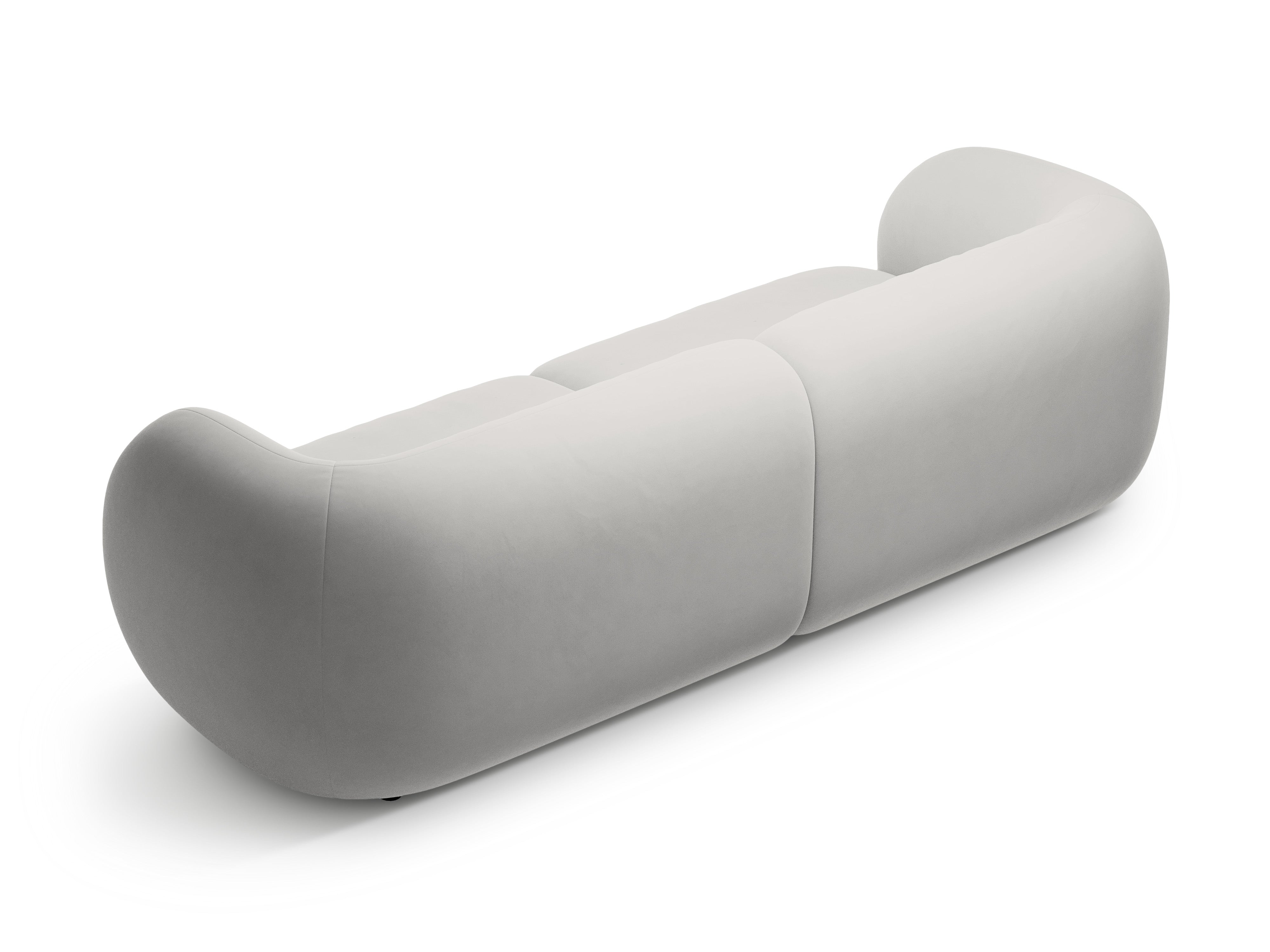Sofa pro 4 osoby sametová KATE světle šedá