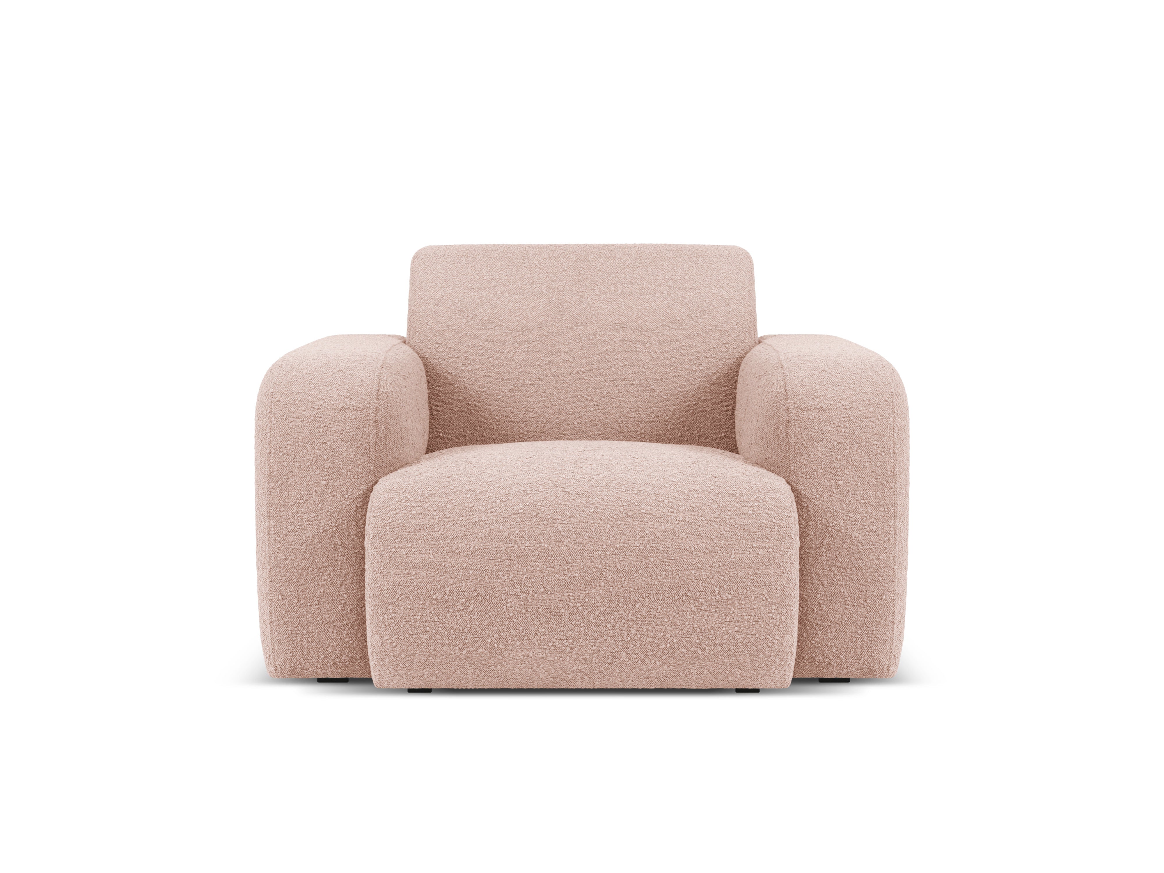 Fotel w tkaninie boucle MOLINO pudrowy róż – Micadoni