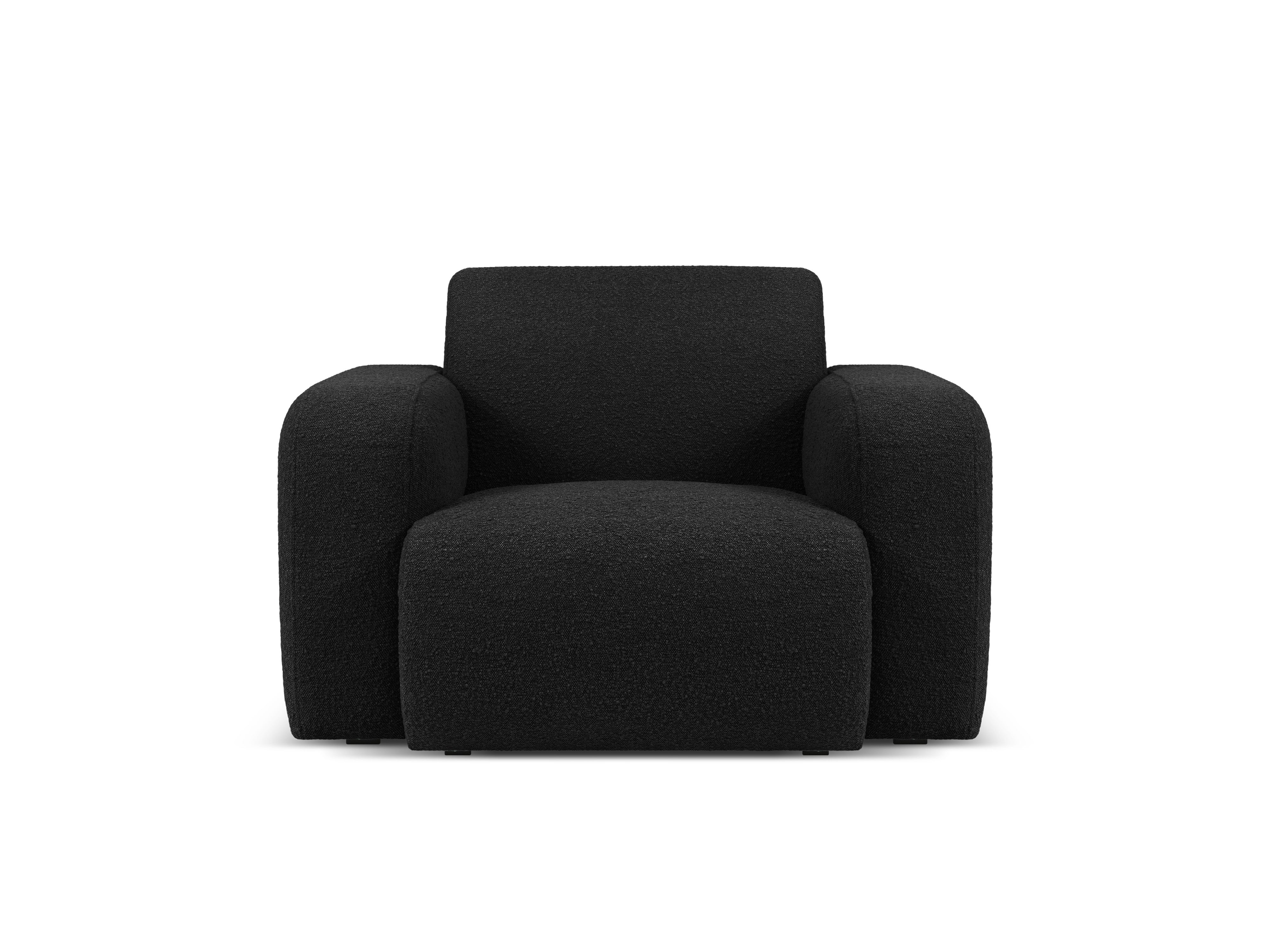 Fotel w tkaninie boucle MOLINO czarny – Micadoni