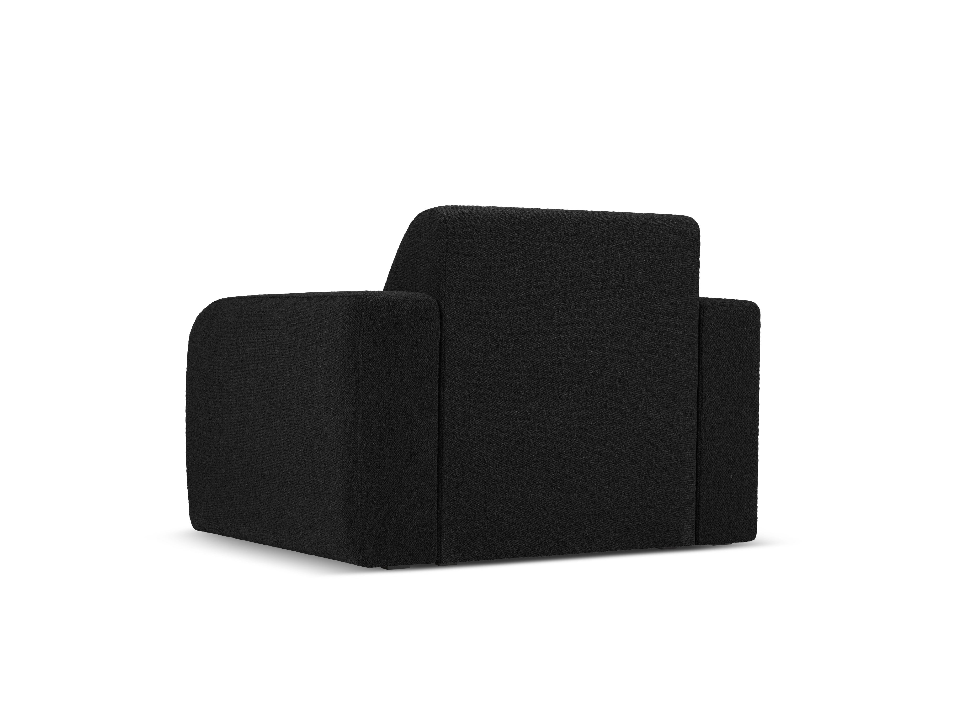 Fotel w tkaninie boucle MOLINO czarny – Micadoni