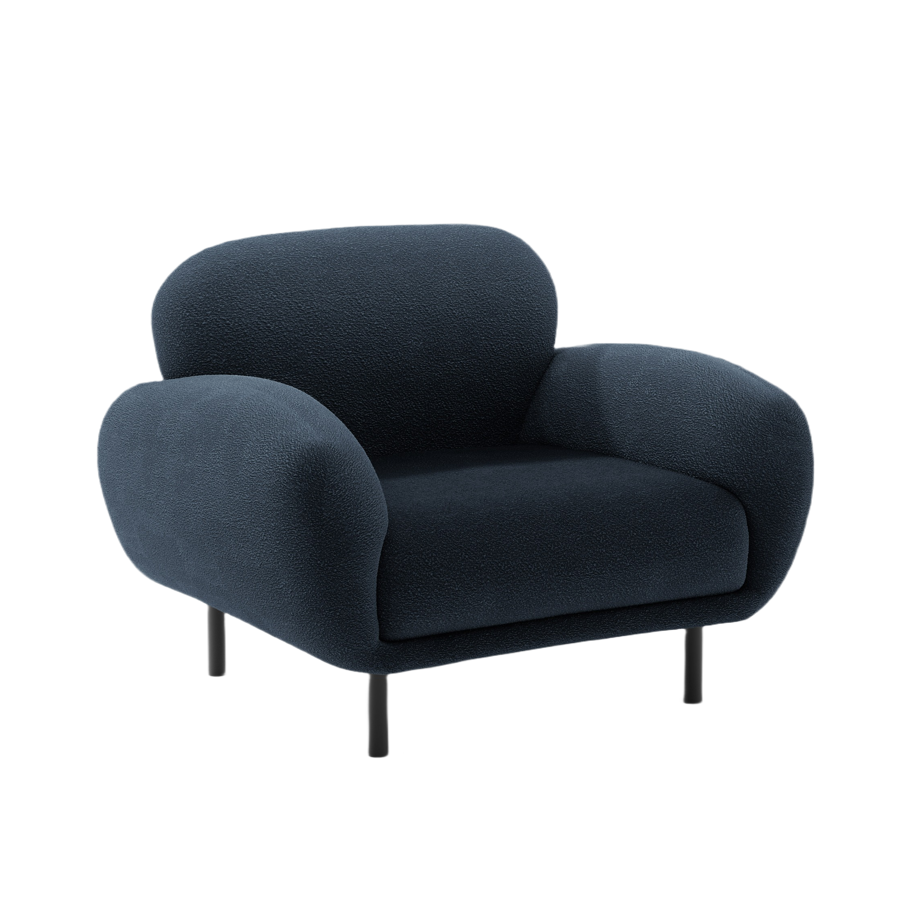 Křeslo POPPY tmavě modré boucle