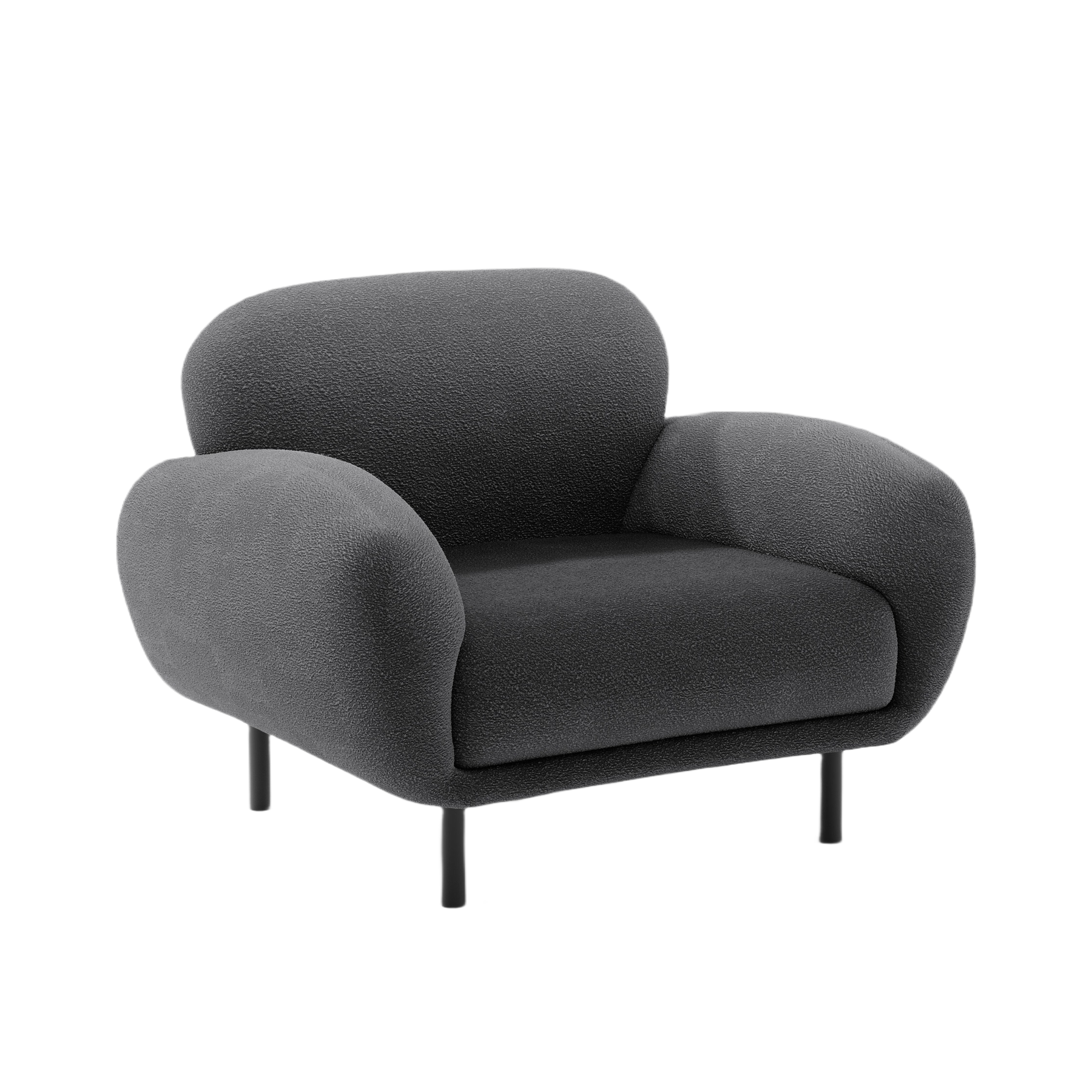POPPY dark gray boucle armchair