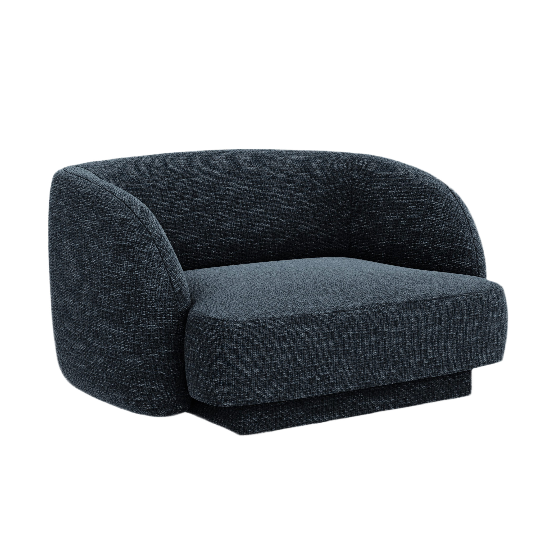MILEY Armchair in Navy Blue Silky Chenille