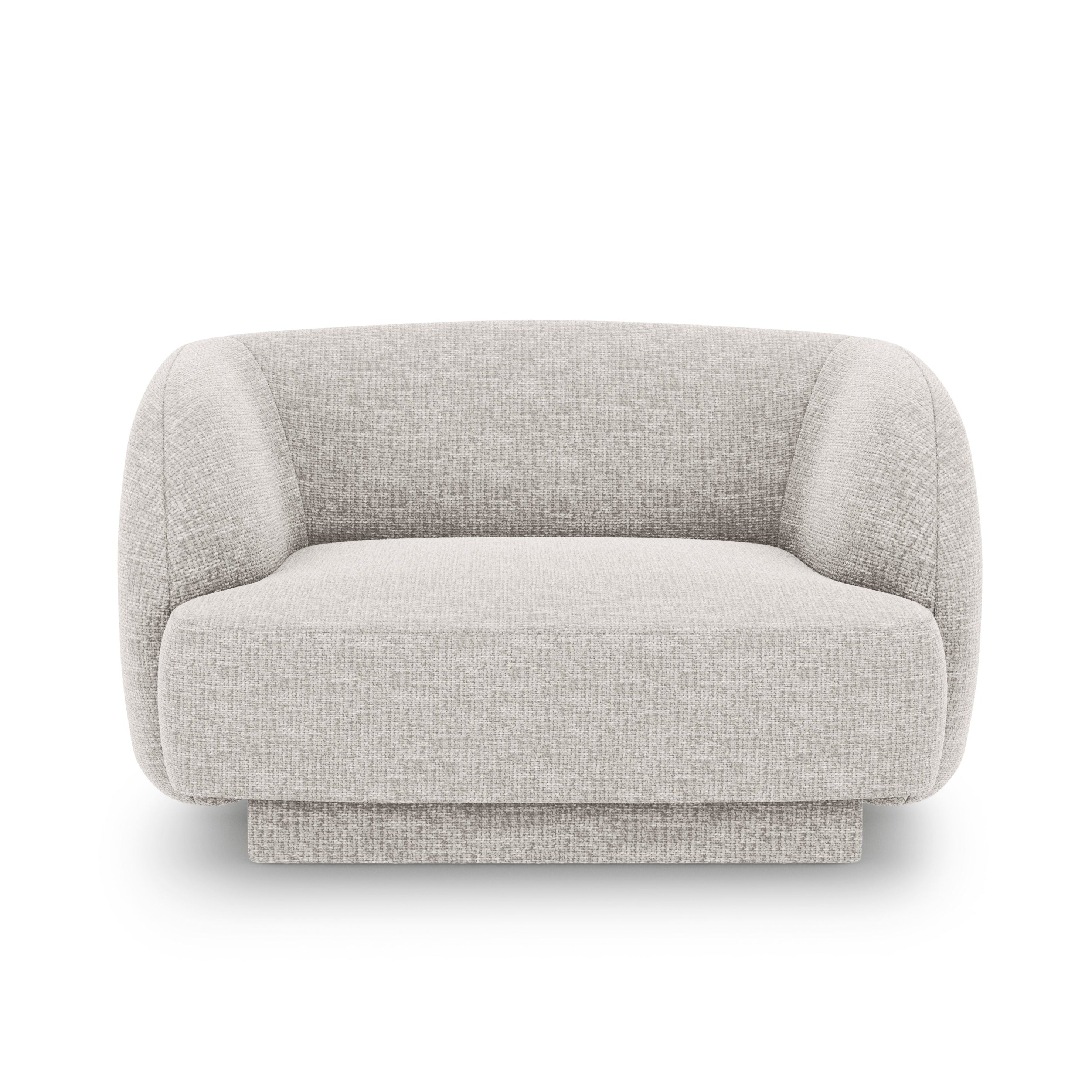 Fotel w tkaninie szenilowej MILEY jasnoszary Micadoni Eye on Design