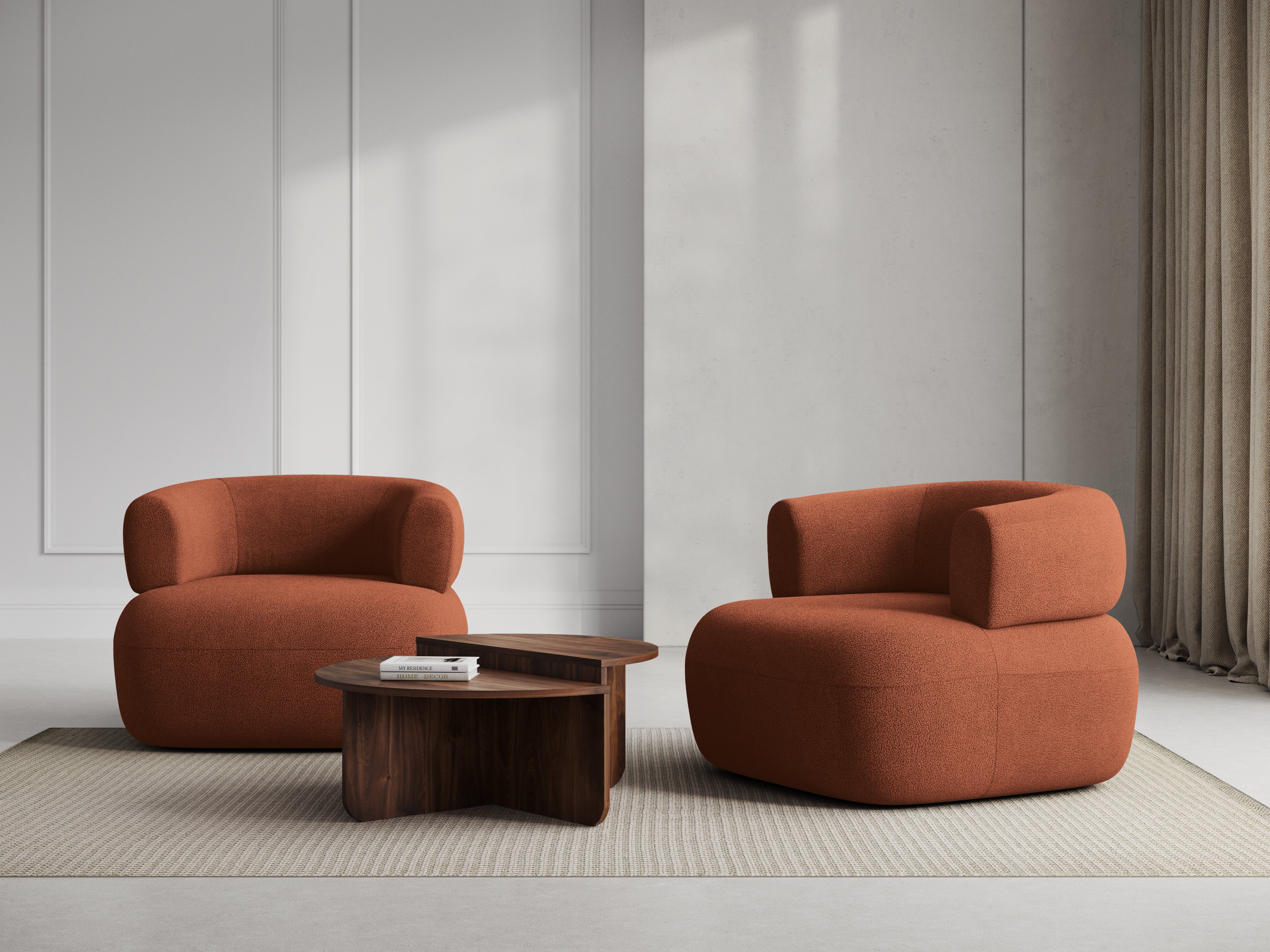 Fotel JENNY ceglany boucle – Micadoni