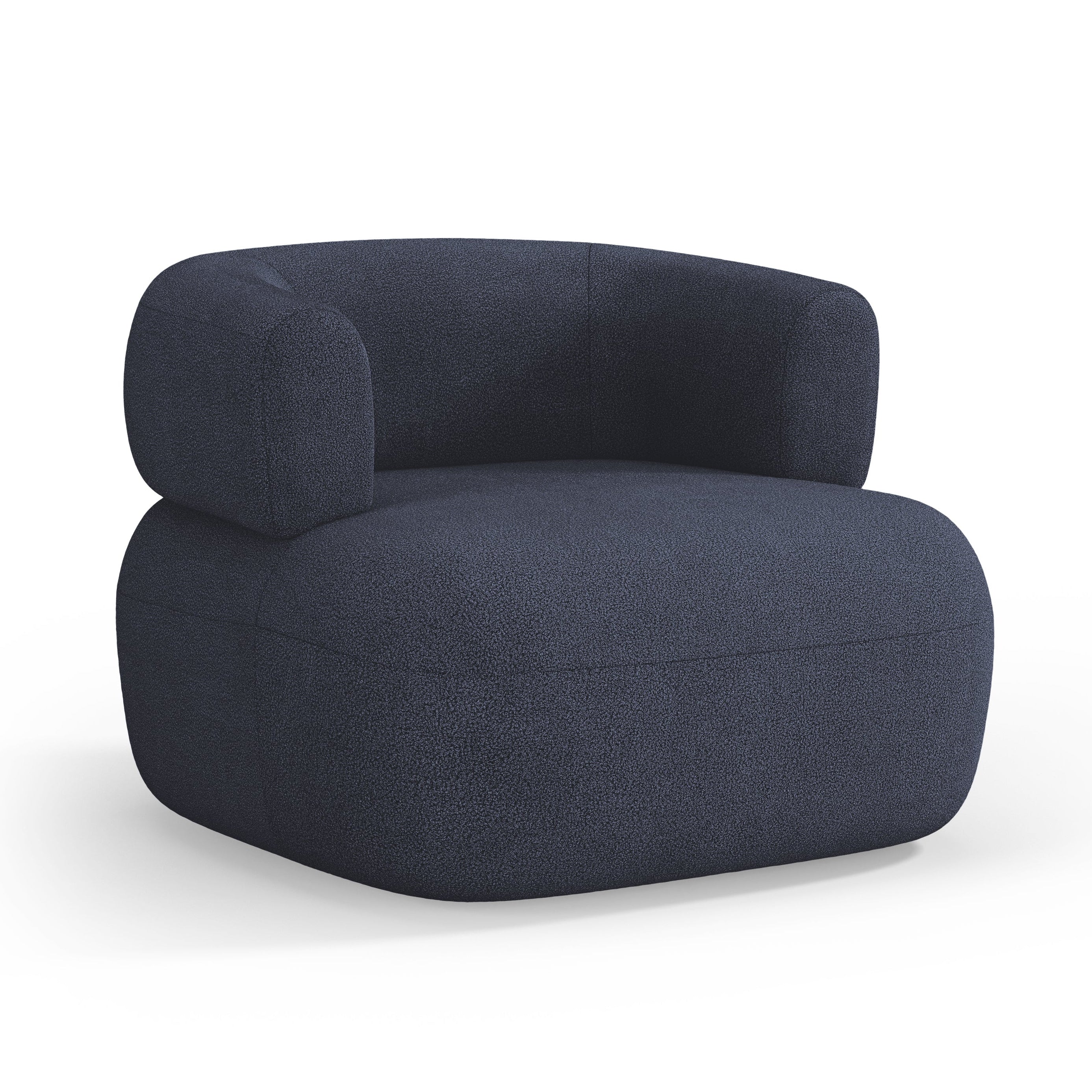 Fotel JENNY ciemny niebieski boucle – Micadoni