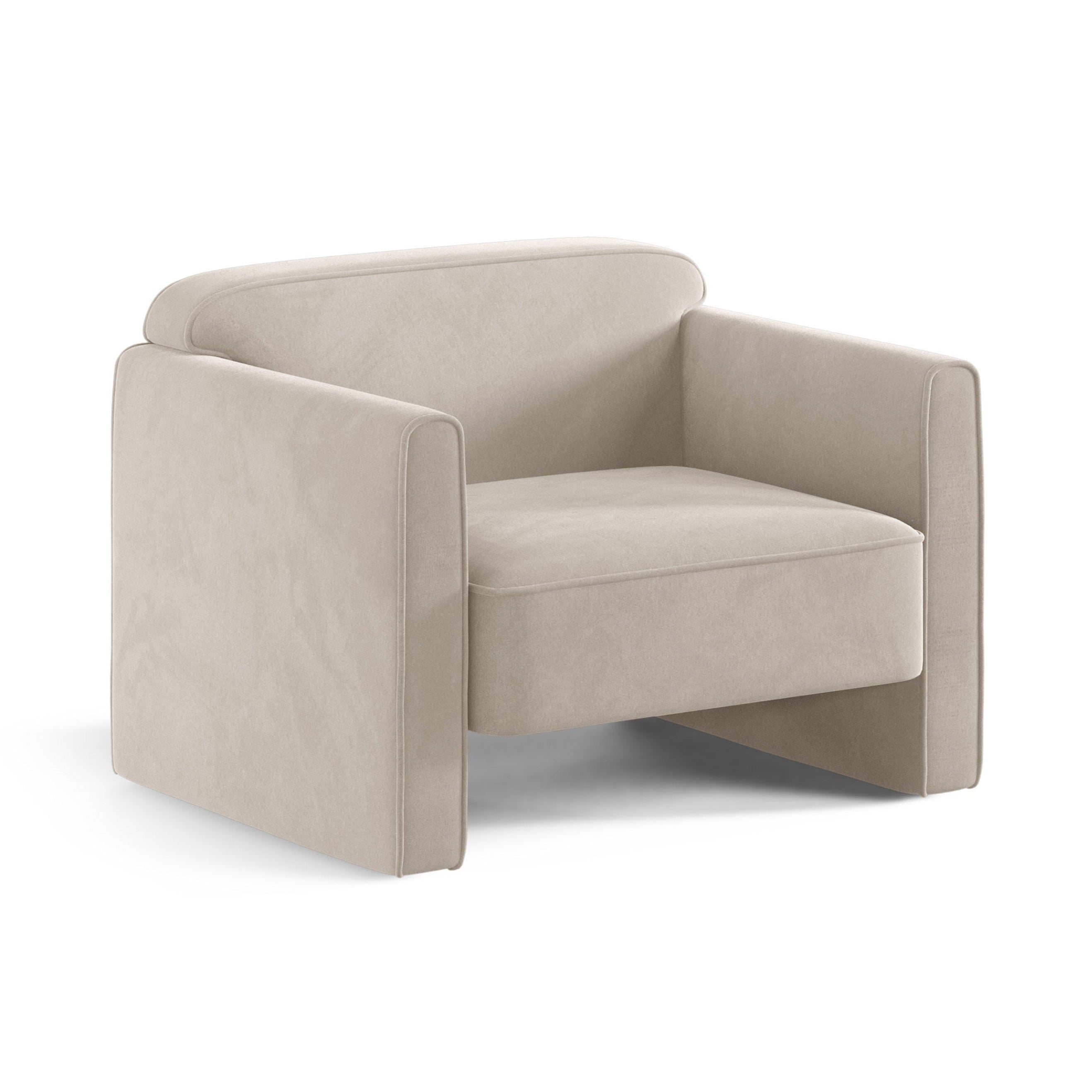 Velvet Armchair ABBY Beige
