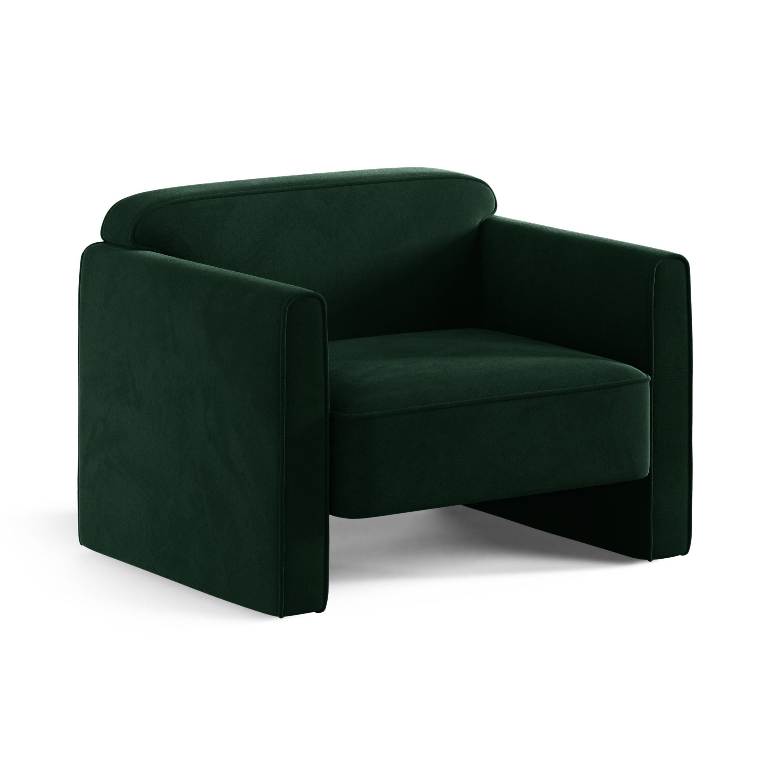 Velvet Armchair ABBY in Bottle Green