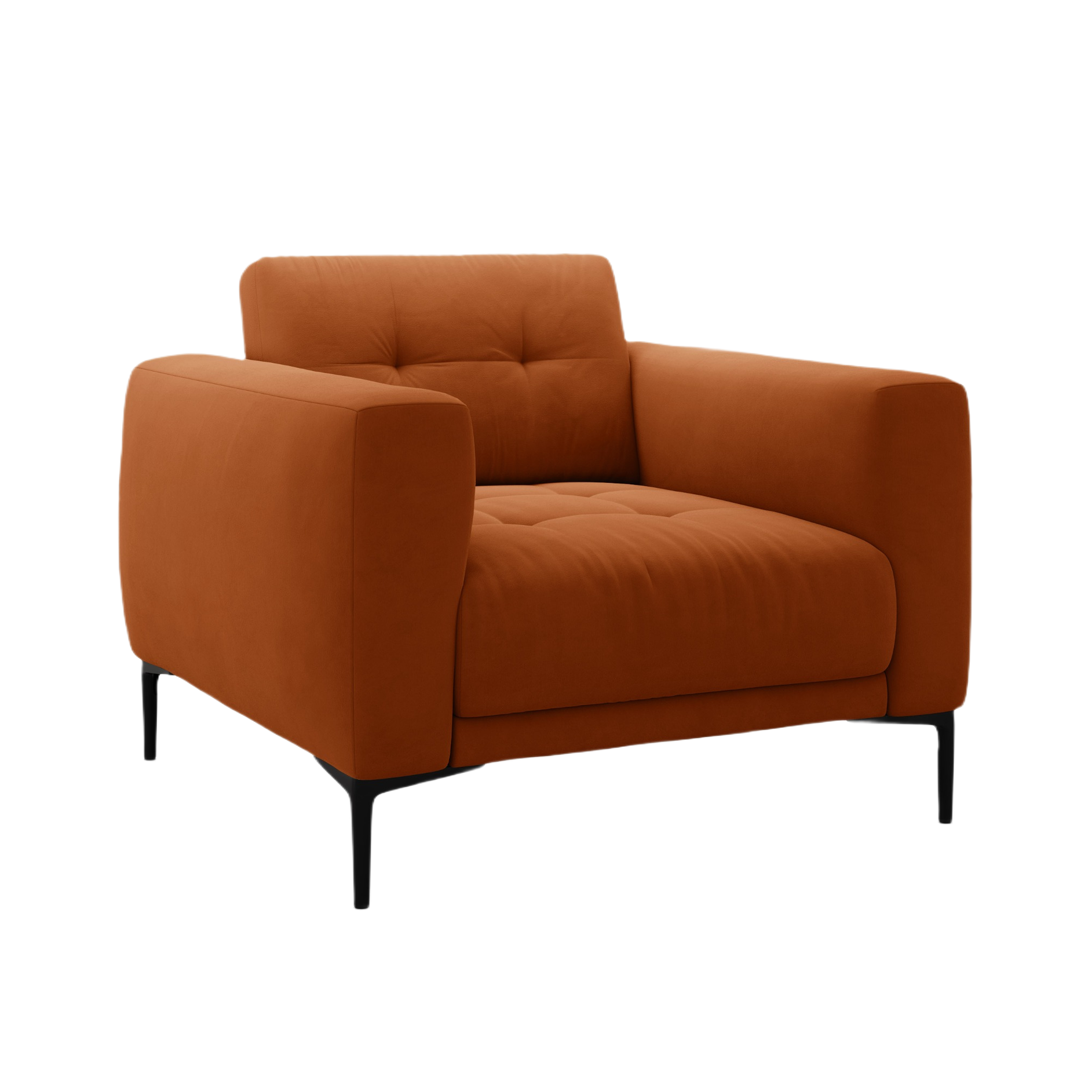 Velvet armchair BEMY terracotta
