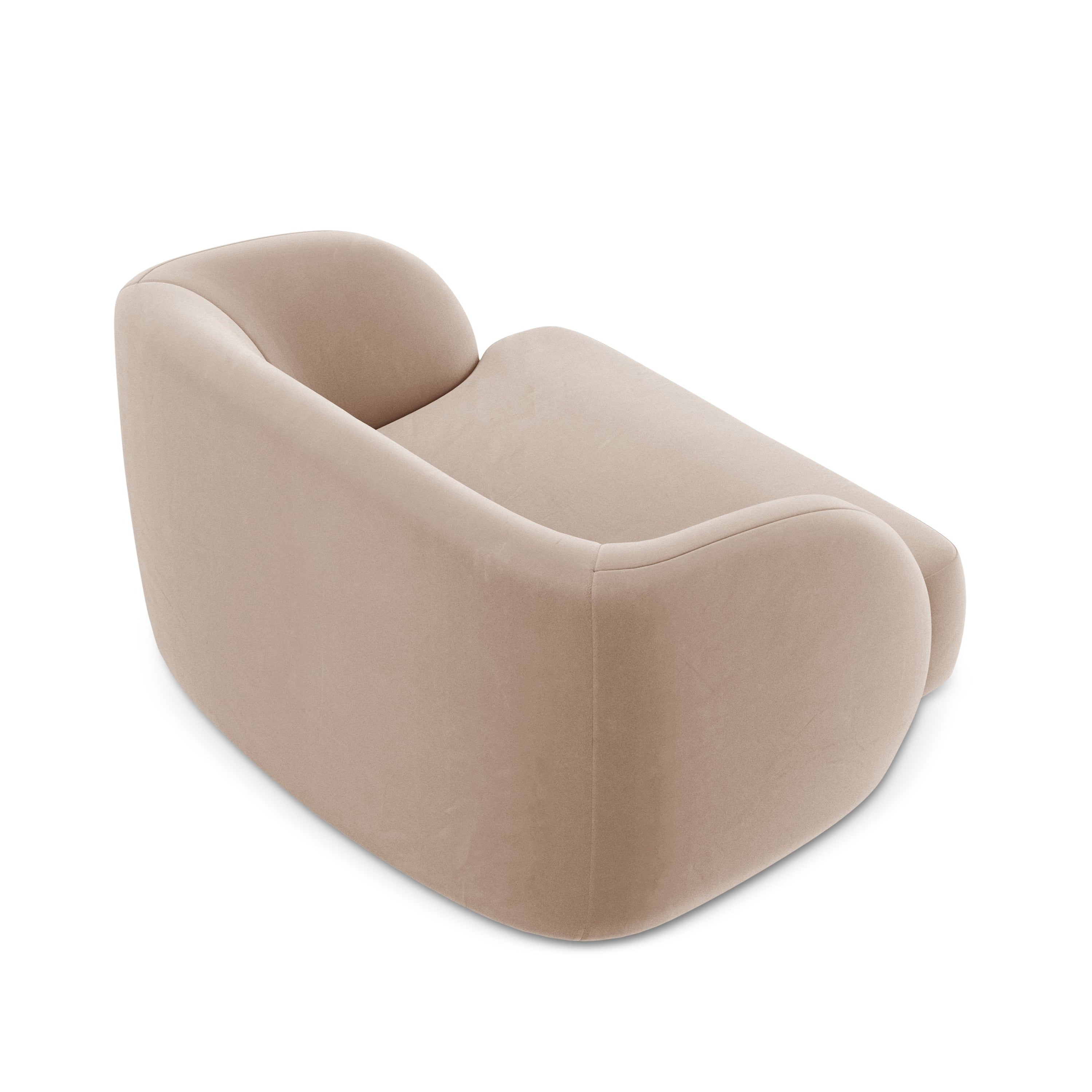 Fotel aksamitny MILEY cappuccino – Micadoni