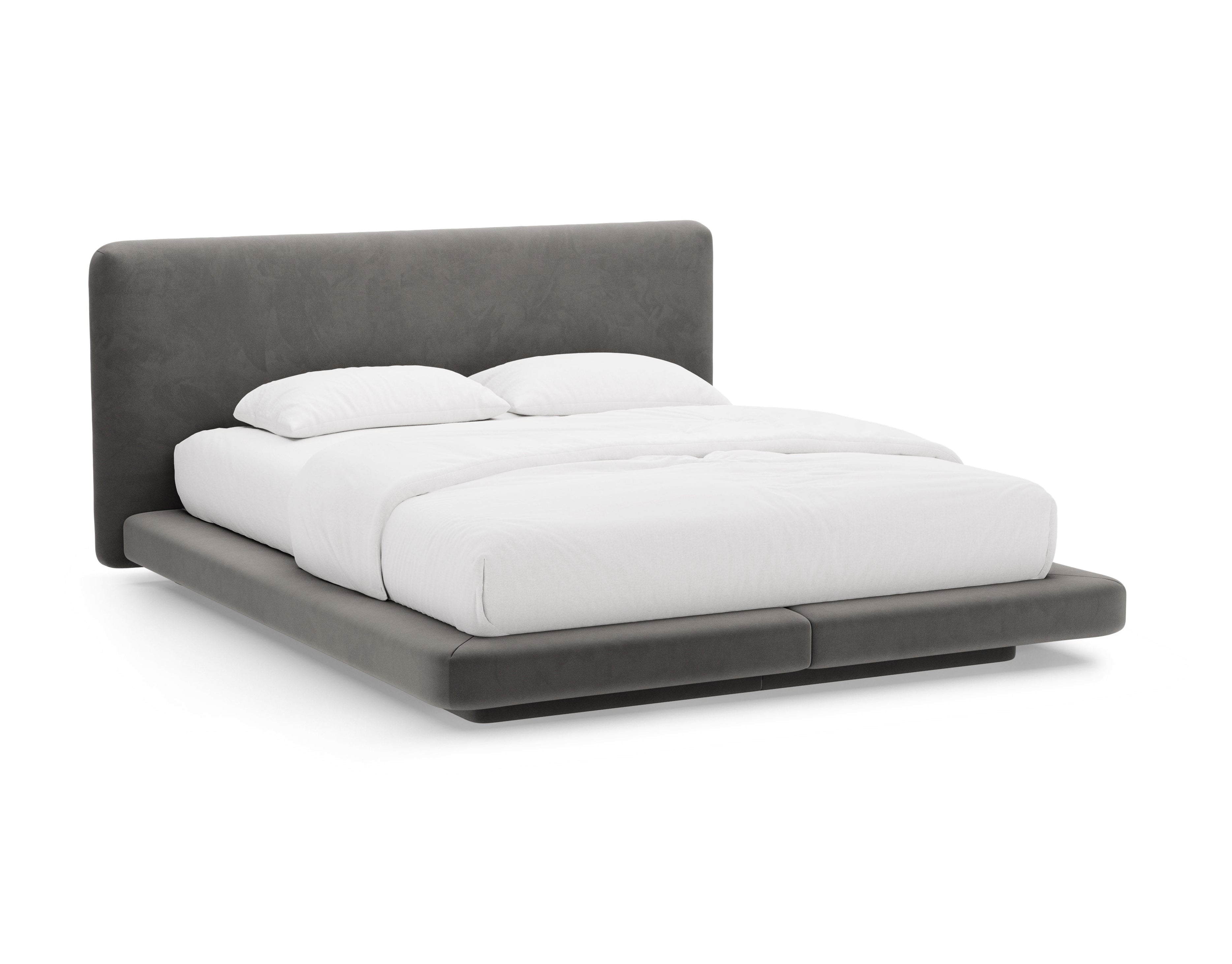 LINEA Velvet Bed Dark Gray