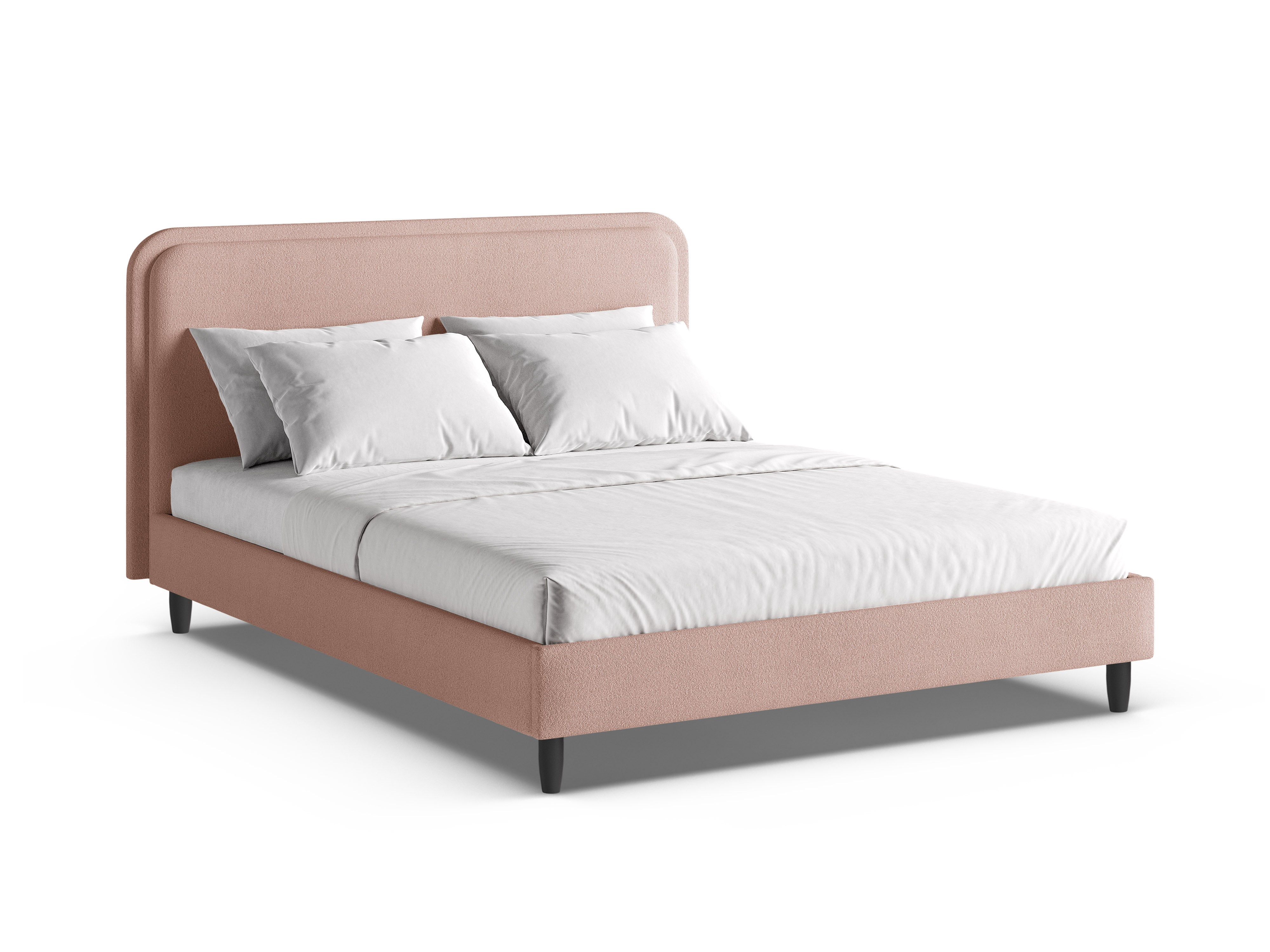 AVELINE bed in powder pink boucle