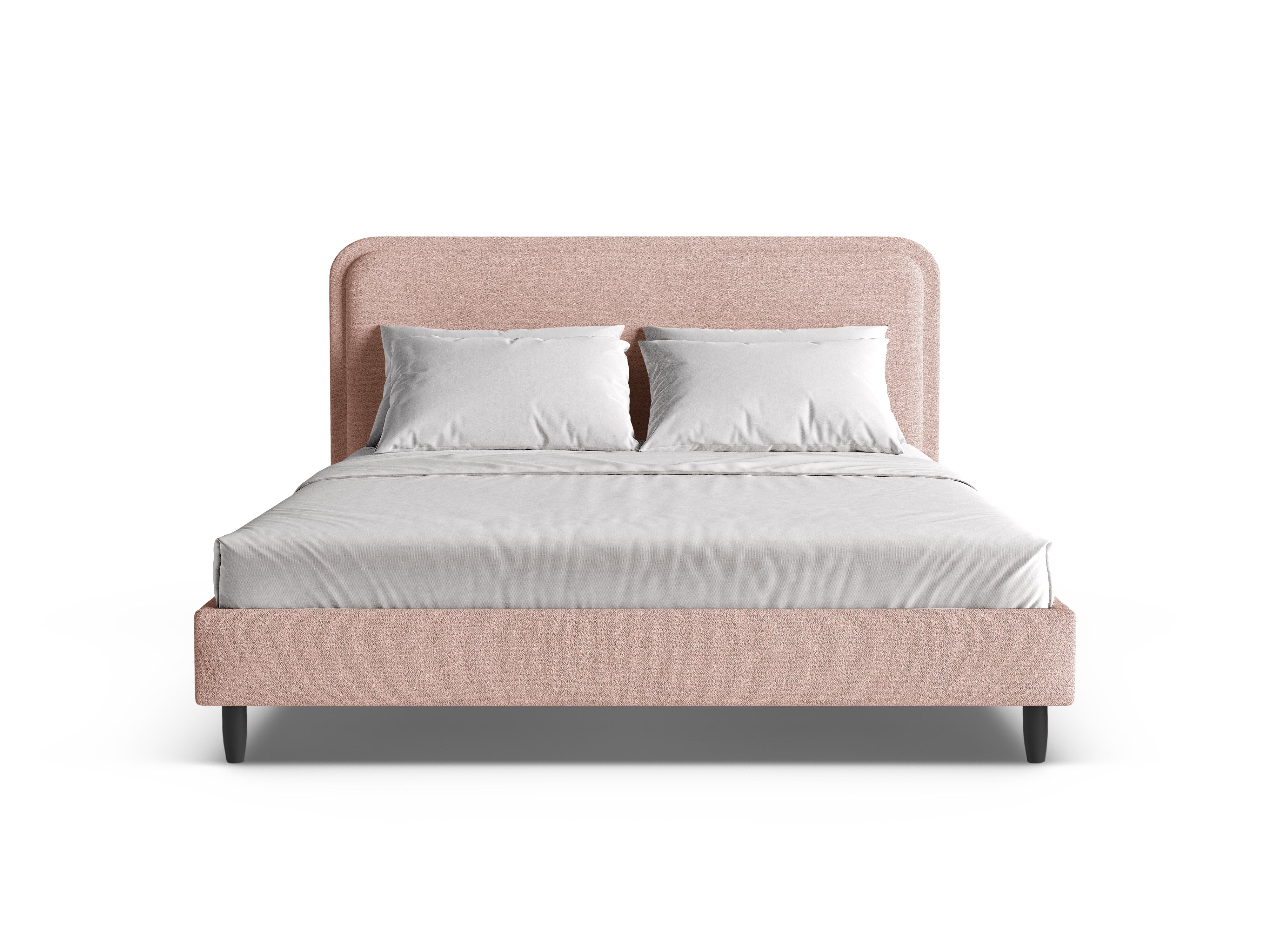 AVELINE bed in powder pink boucle