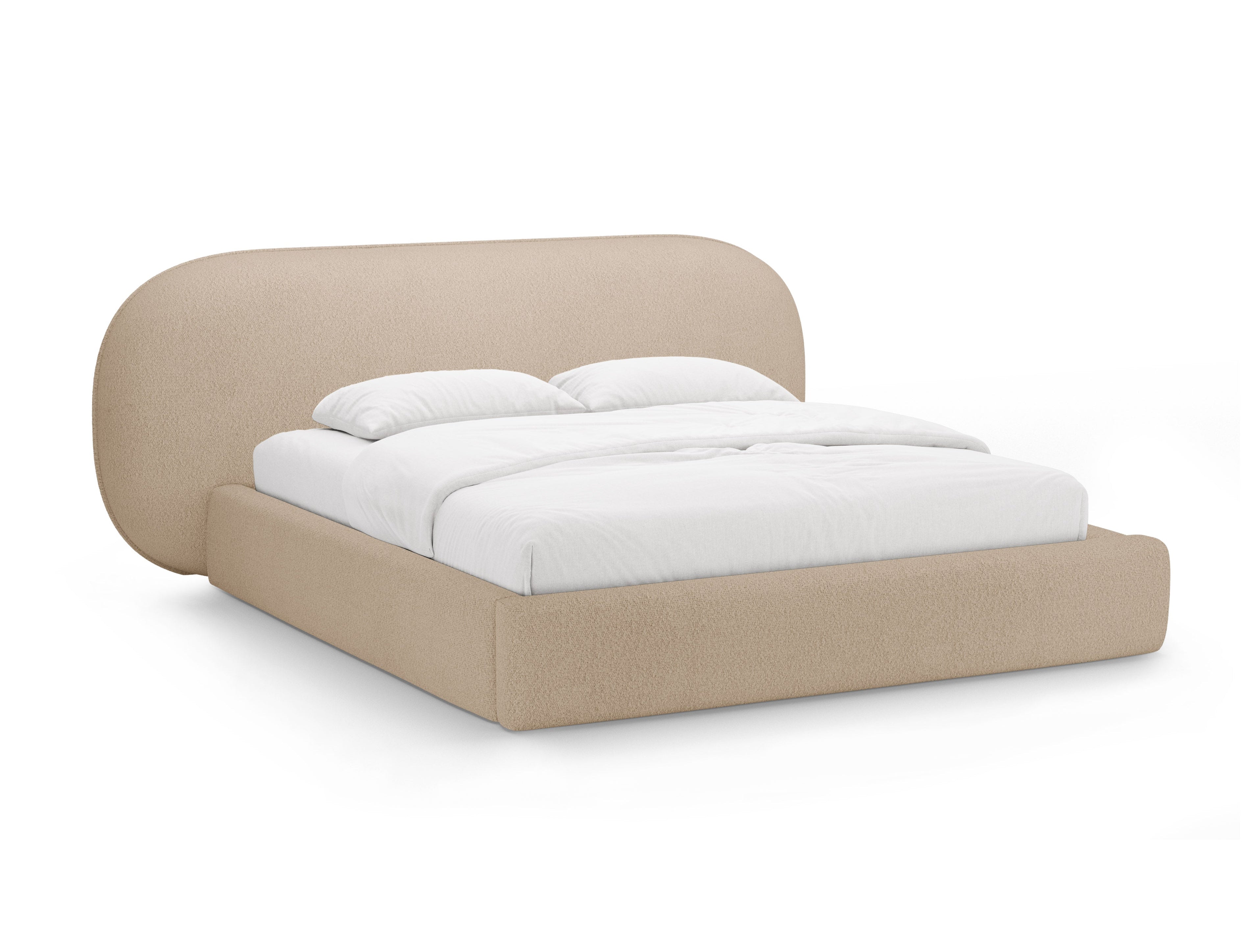 OVALO Beige Boucle Bed