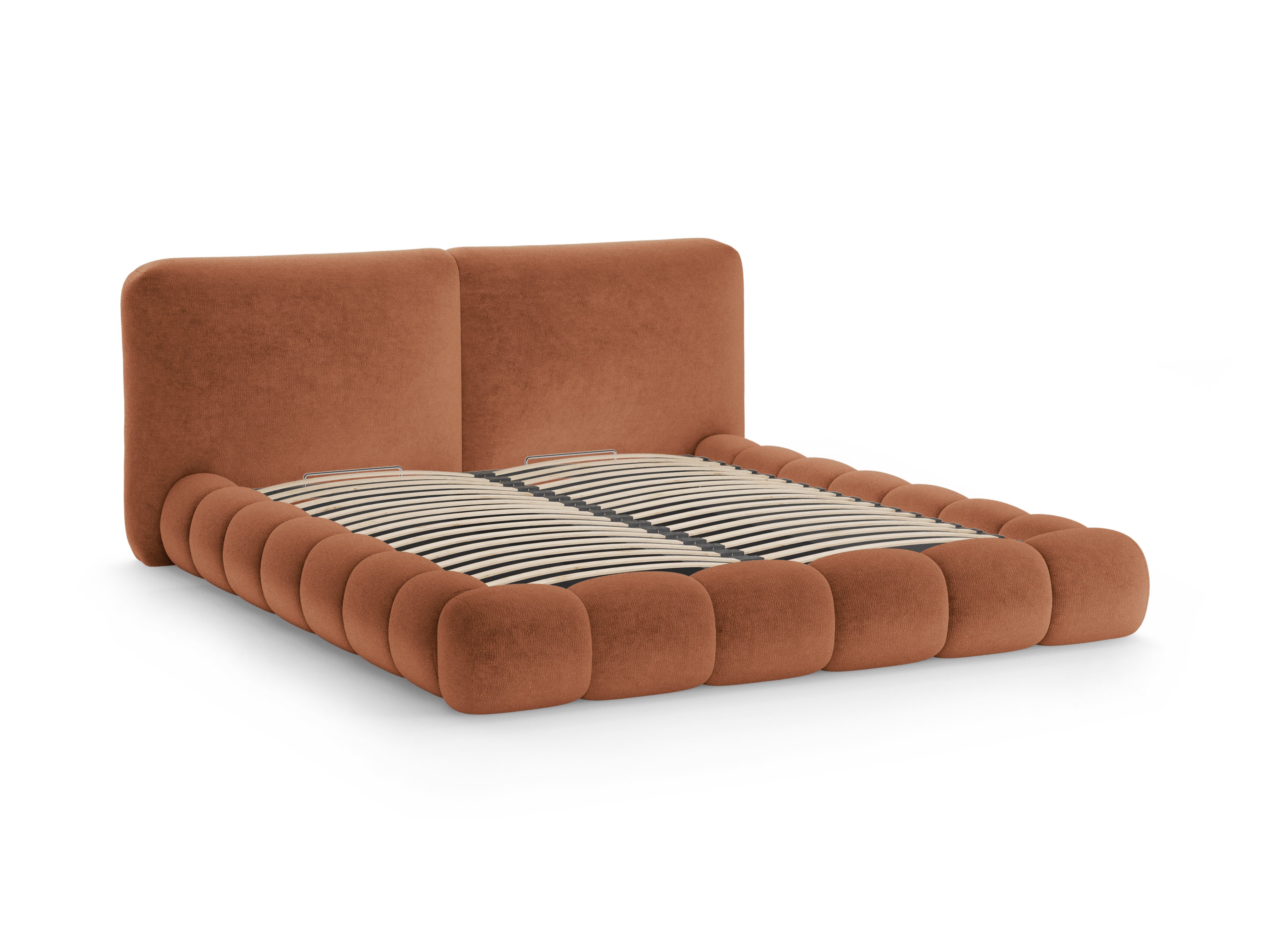SOLANGE Bed Terracotta Chenille