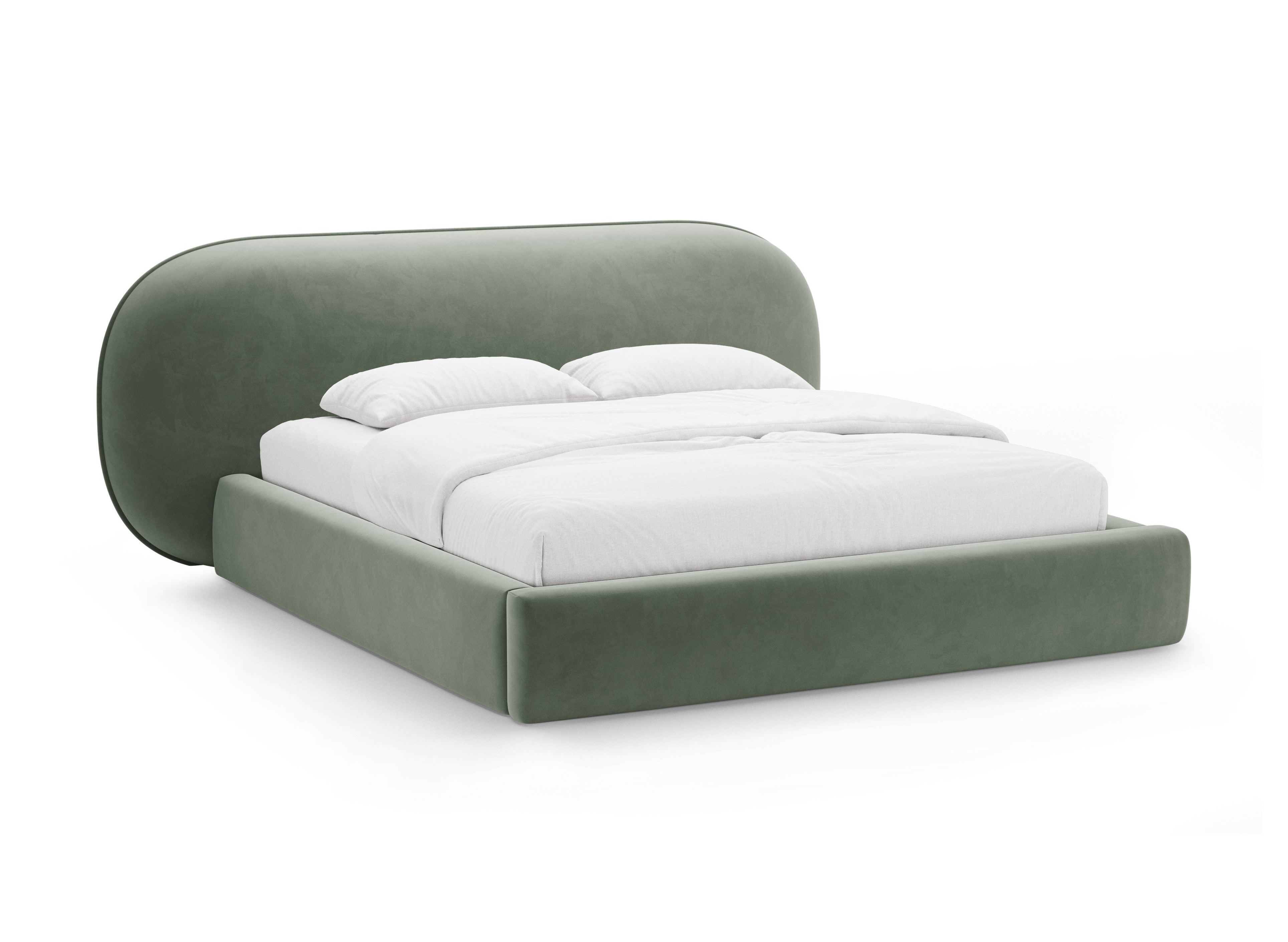 OVALO Green Velvet Bed