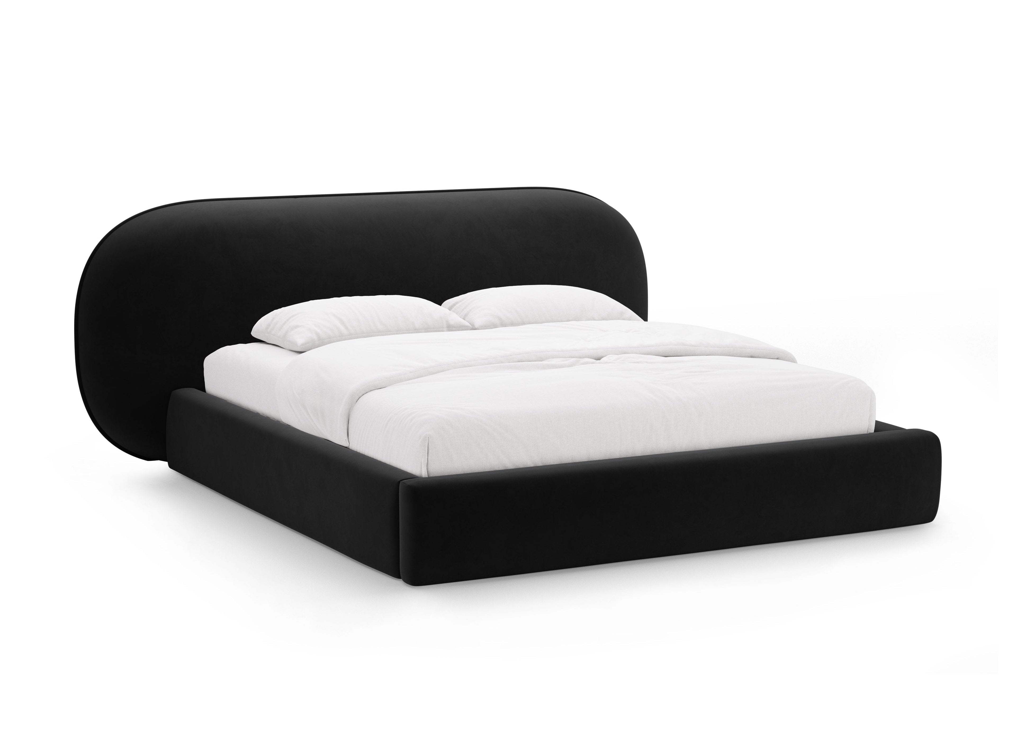 OVALO Black Velvet Bed