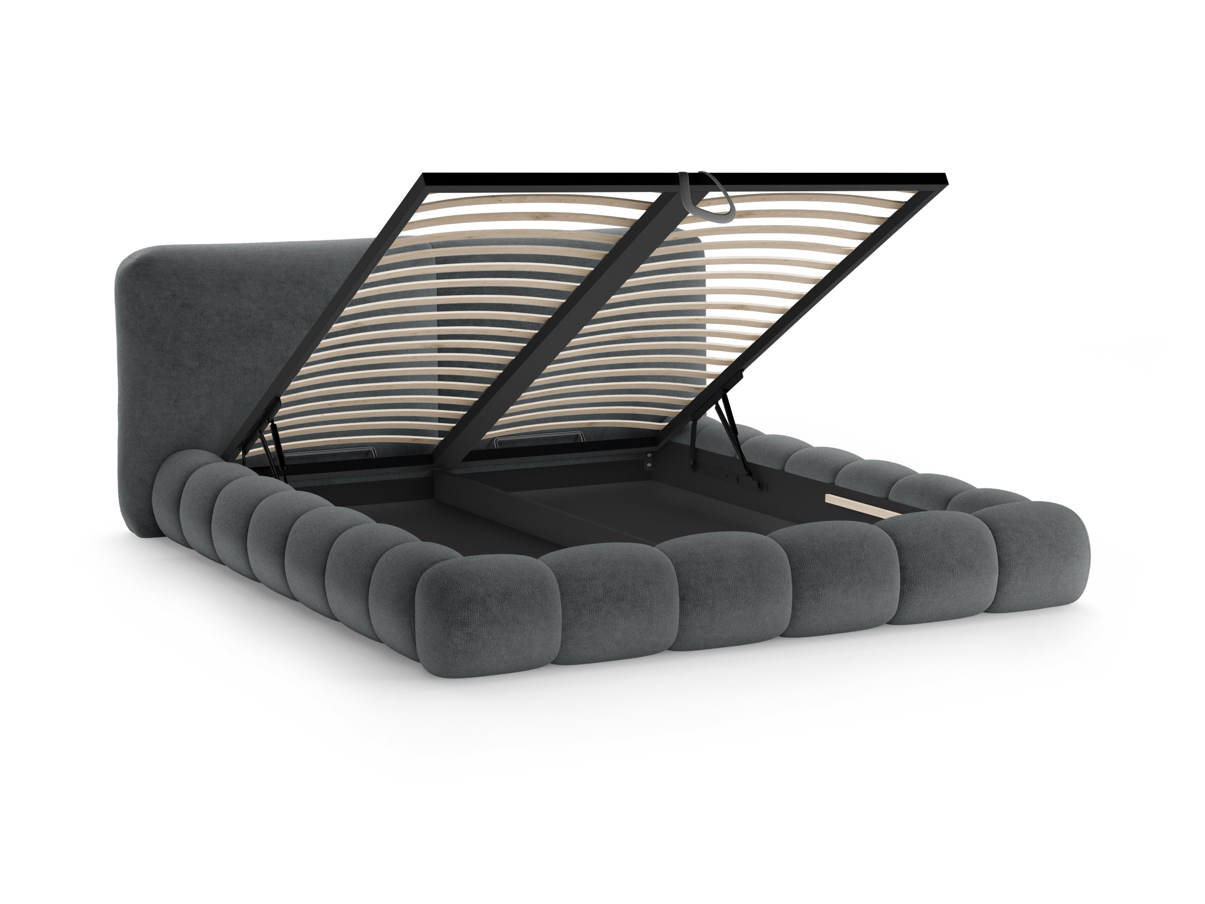 SOLANGE Bed in Dark Gray Chenille